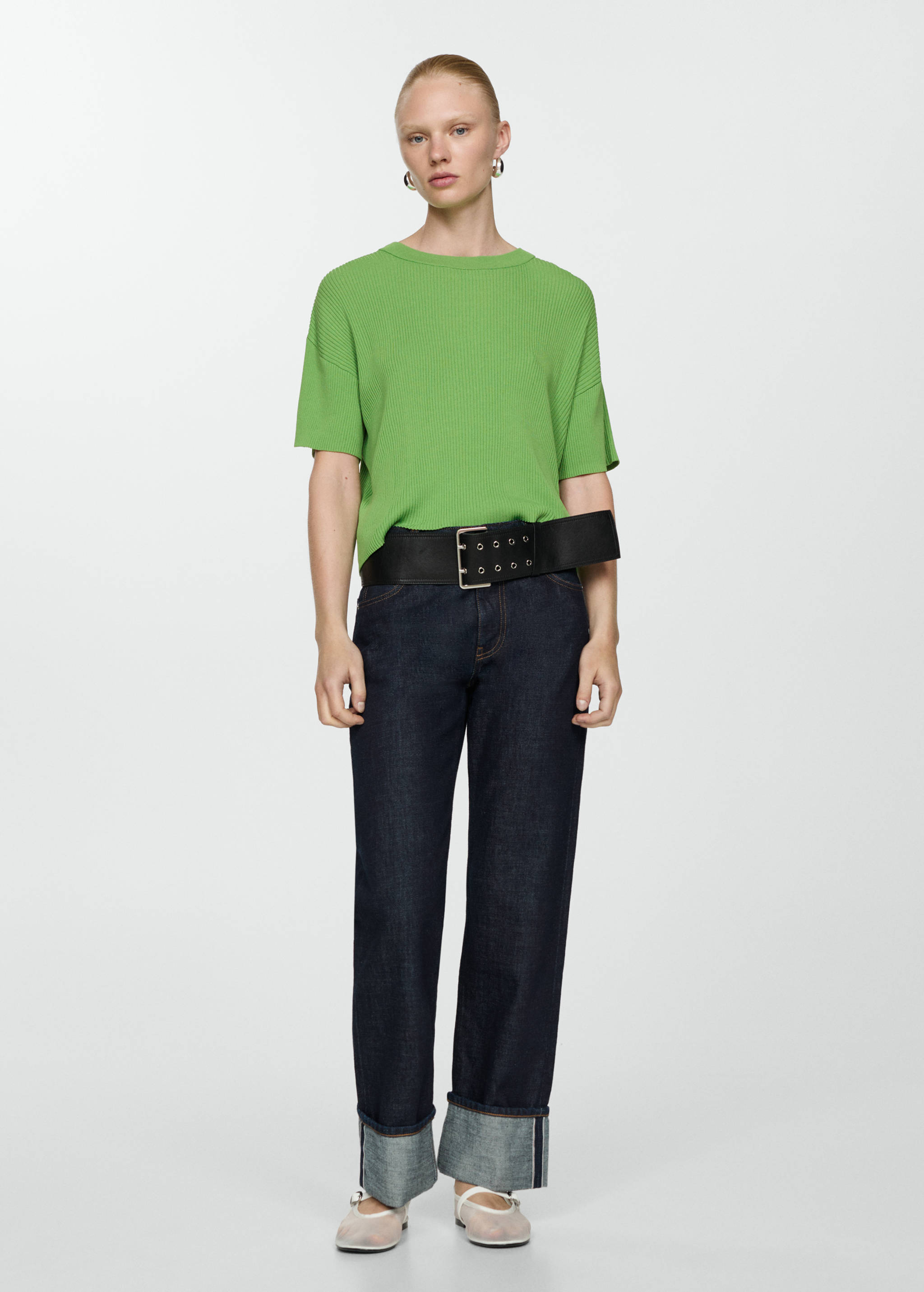 Ribbed  knit t-shirt - General plane