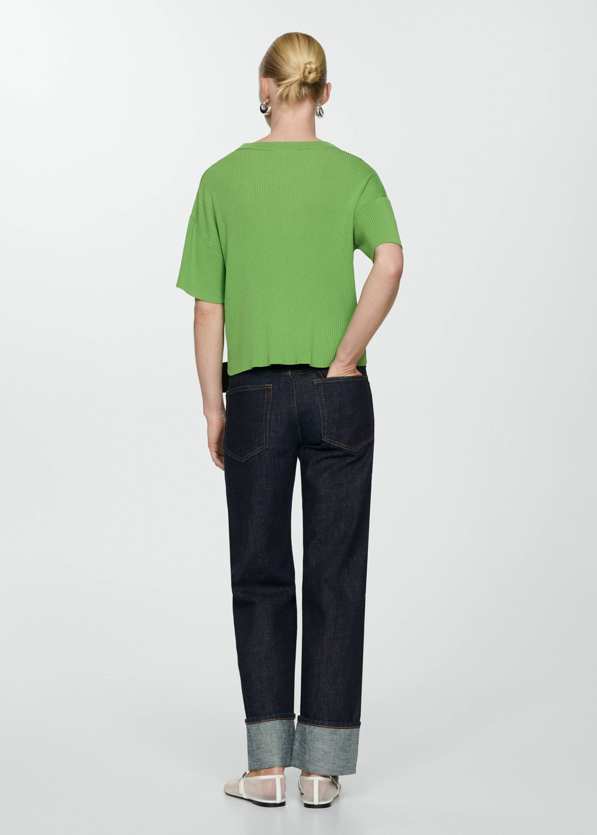 Ribbed  knit t-shirt - Reverse of the article