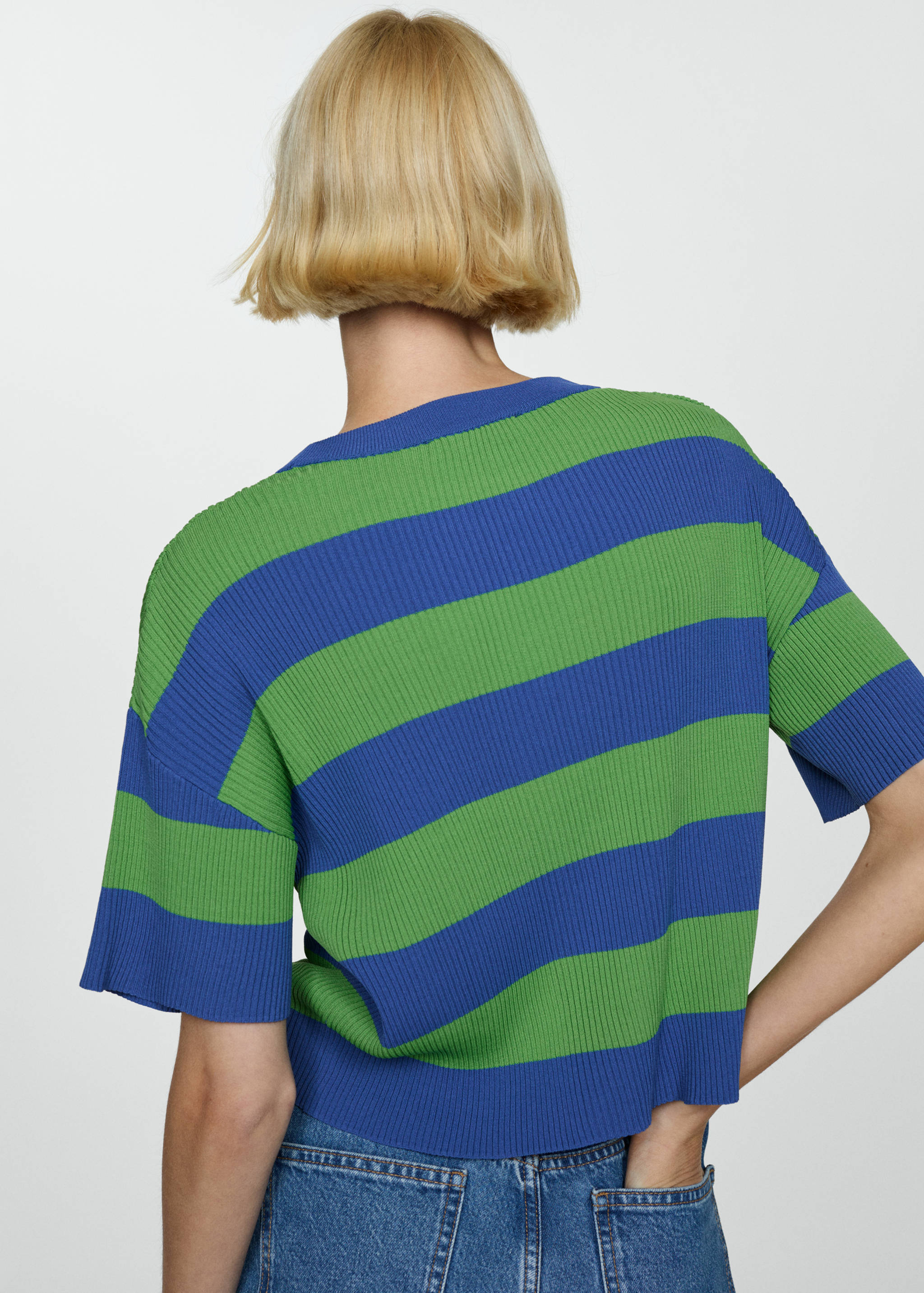 Ribbed  knit t-shirt - Reverse of the article