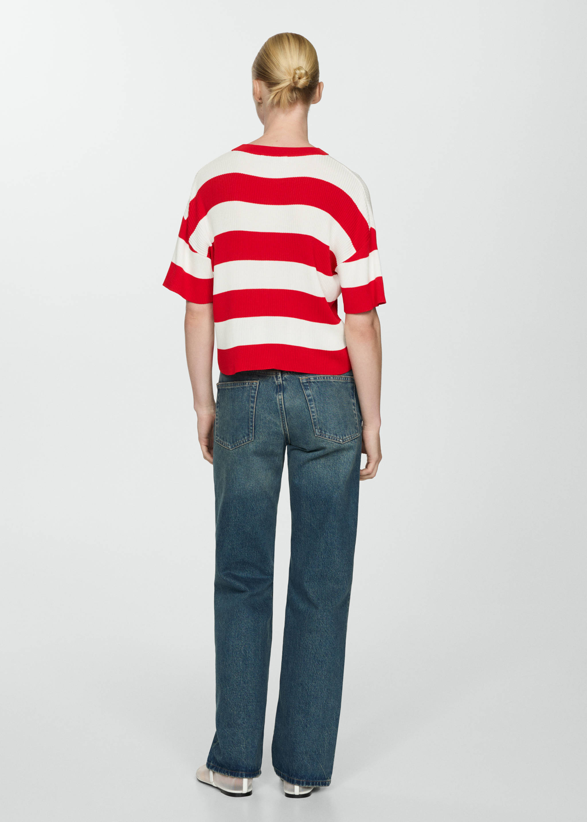 Ribbed  knit t-shirt - Reverse of the article