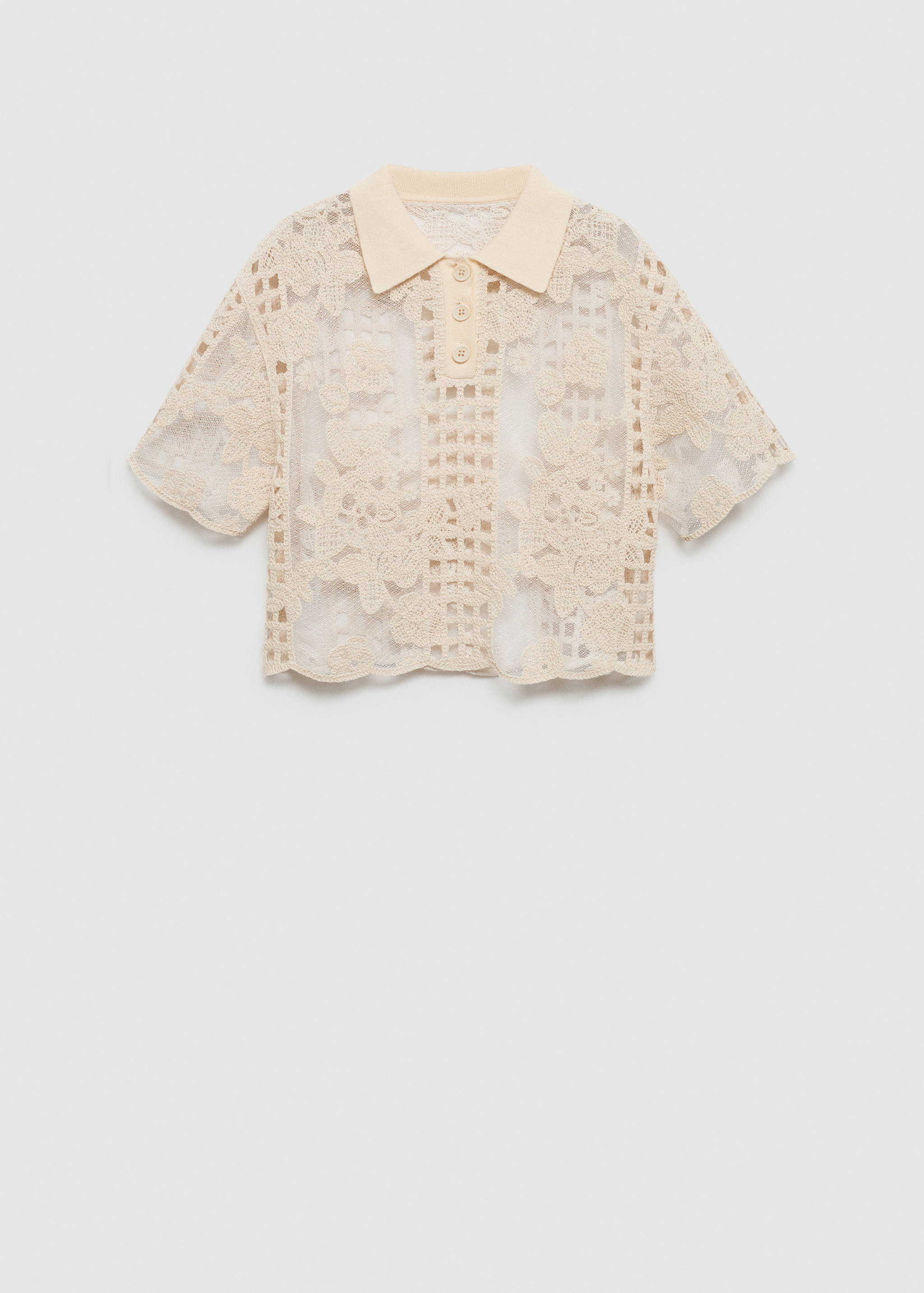 Embroidered blouse with openwork details - Article without model