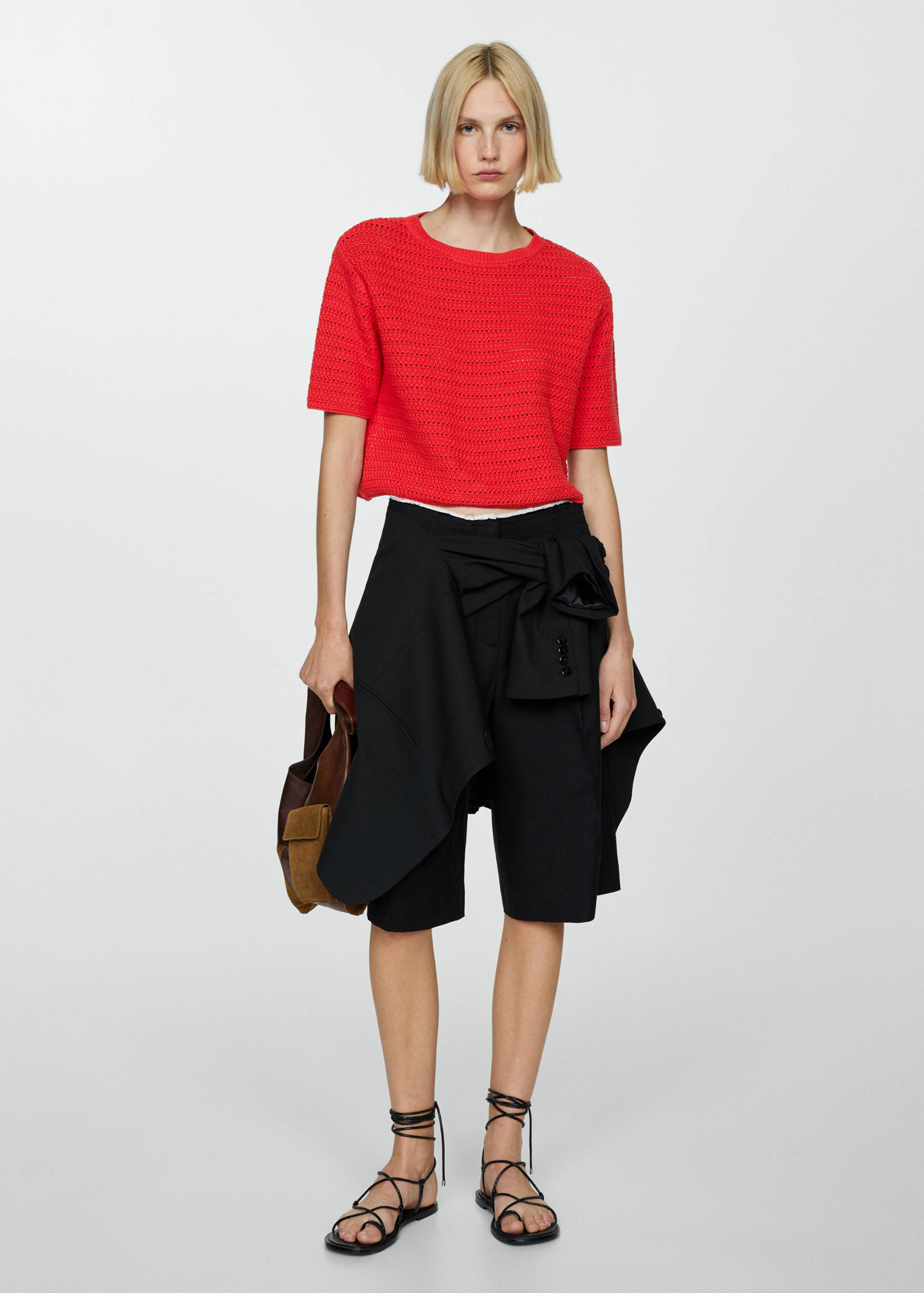 Strickpullover mit Lochmusterdetails - Allgemeine Ansicht