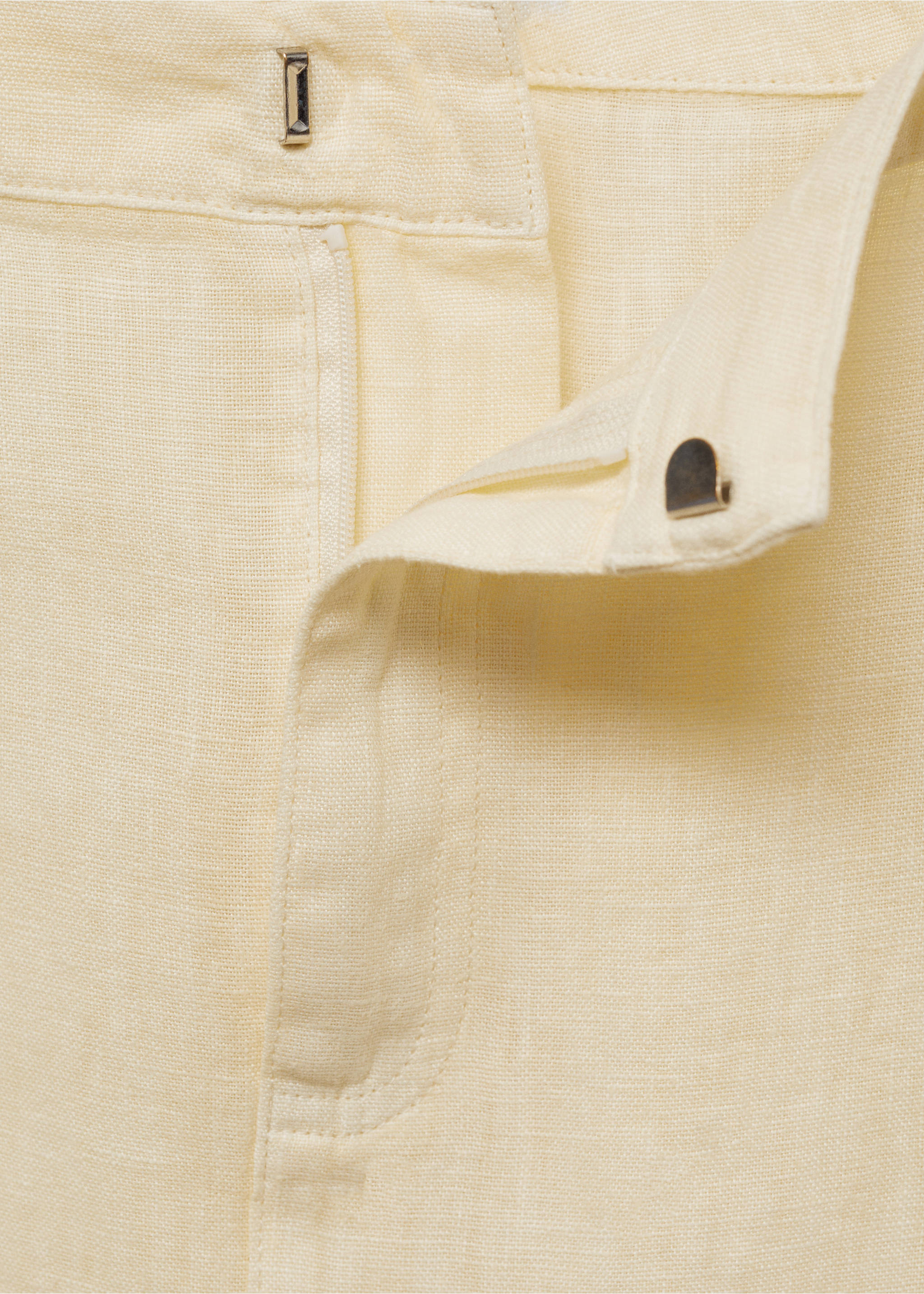 Linen skirt with slit - Details of the article 0, Pastel Yellow. Ref: 77040348-00.