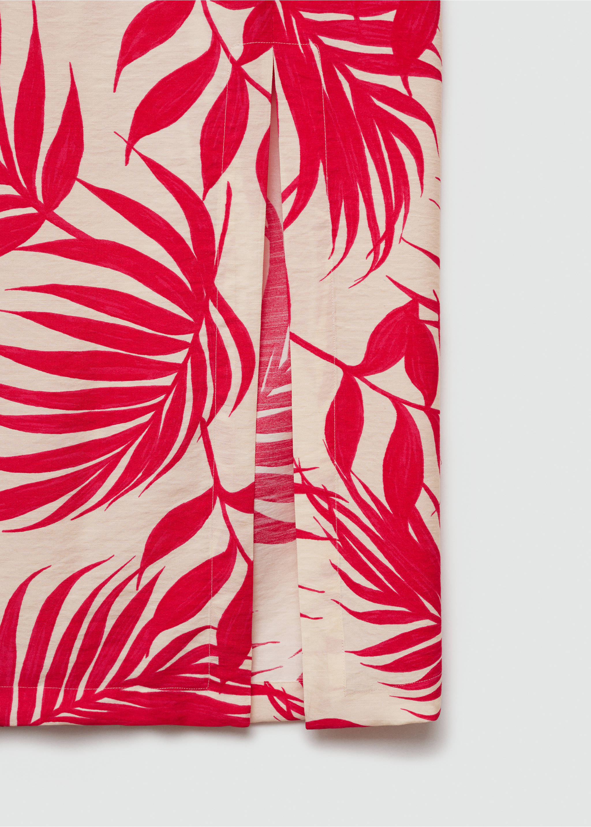 Printed skirt with slit - Details of the article 8, Ecru. Ref: 77040349-00.