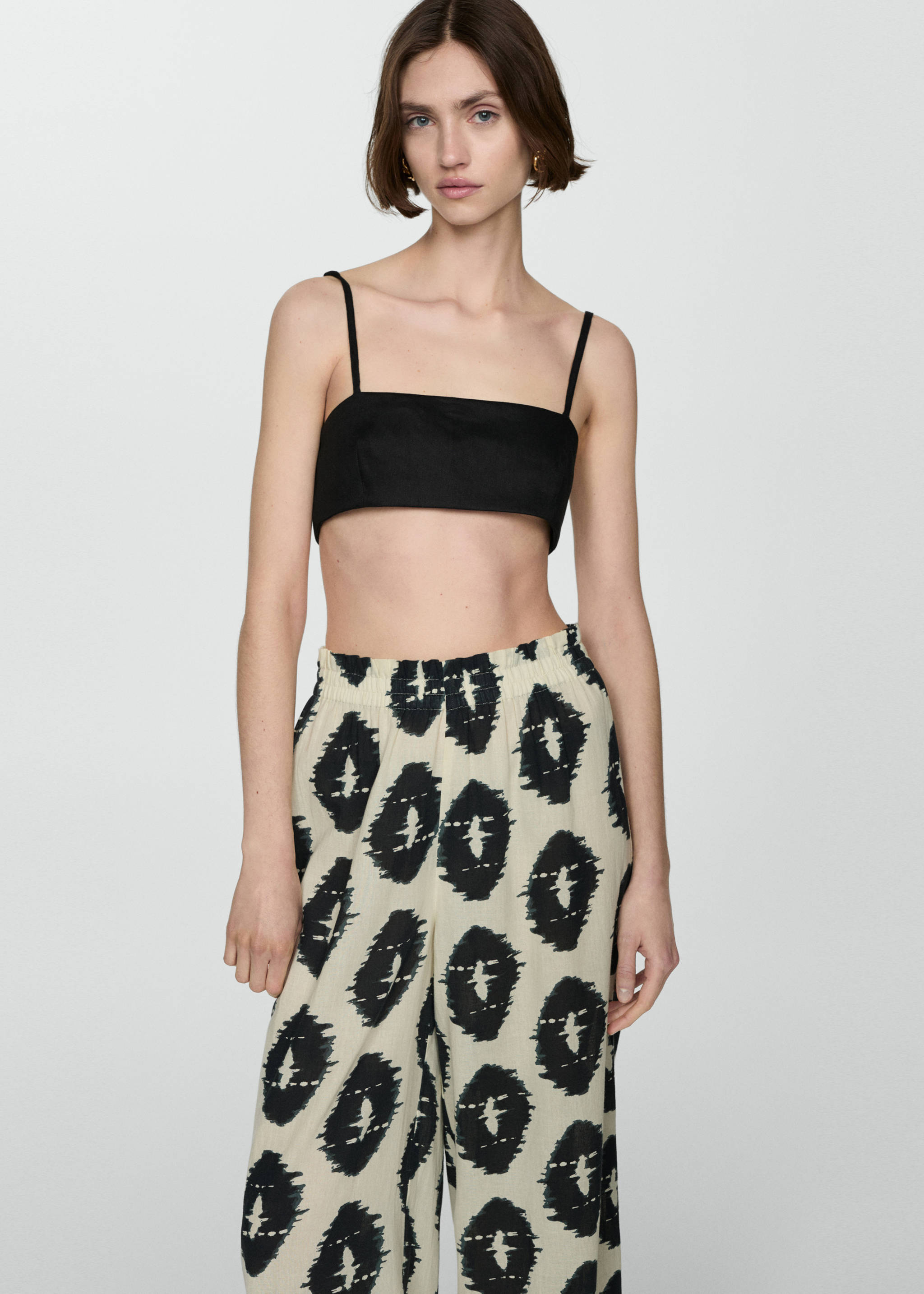 Gemusterte Wideleg-Hose - Detail des Artikels 1