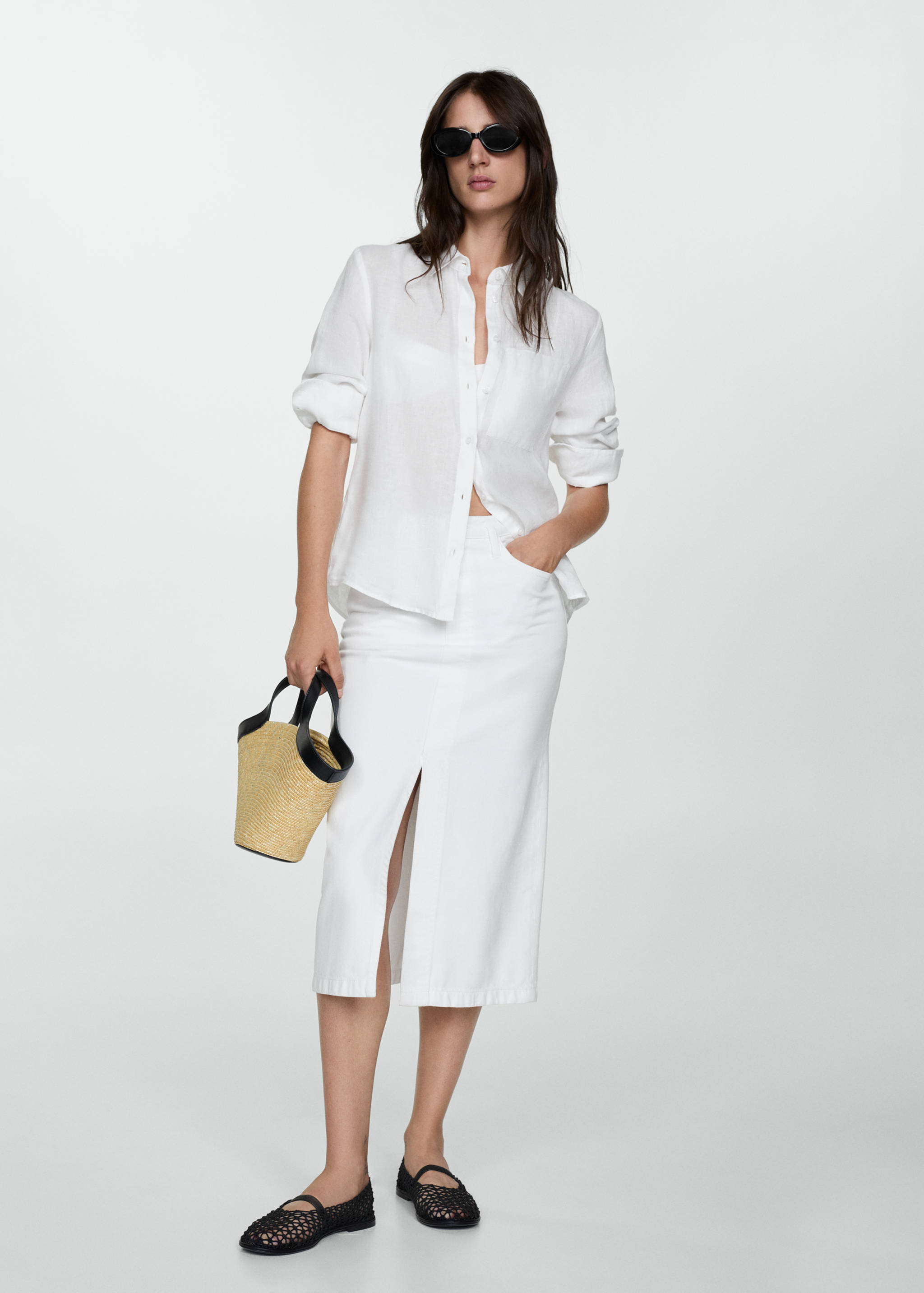 Falda vaquera abertura - Plano general