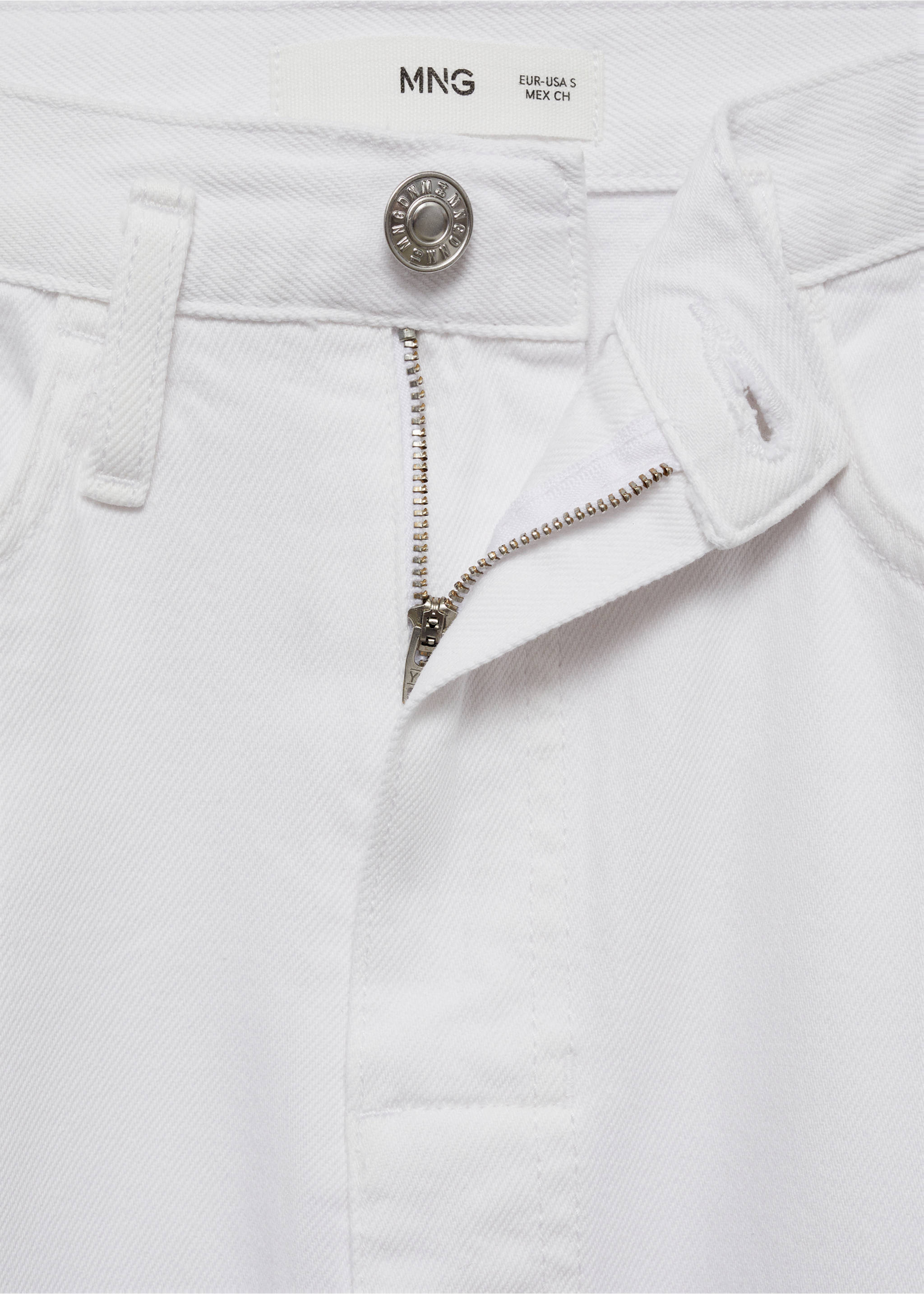 Falda vaquera abertura - Detalle del artículo 8, Blanco. Ref: 77040356-00.