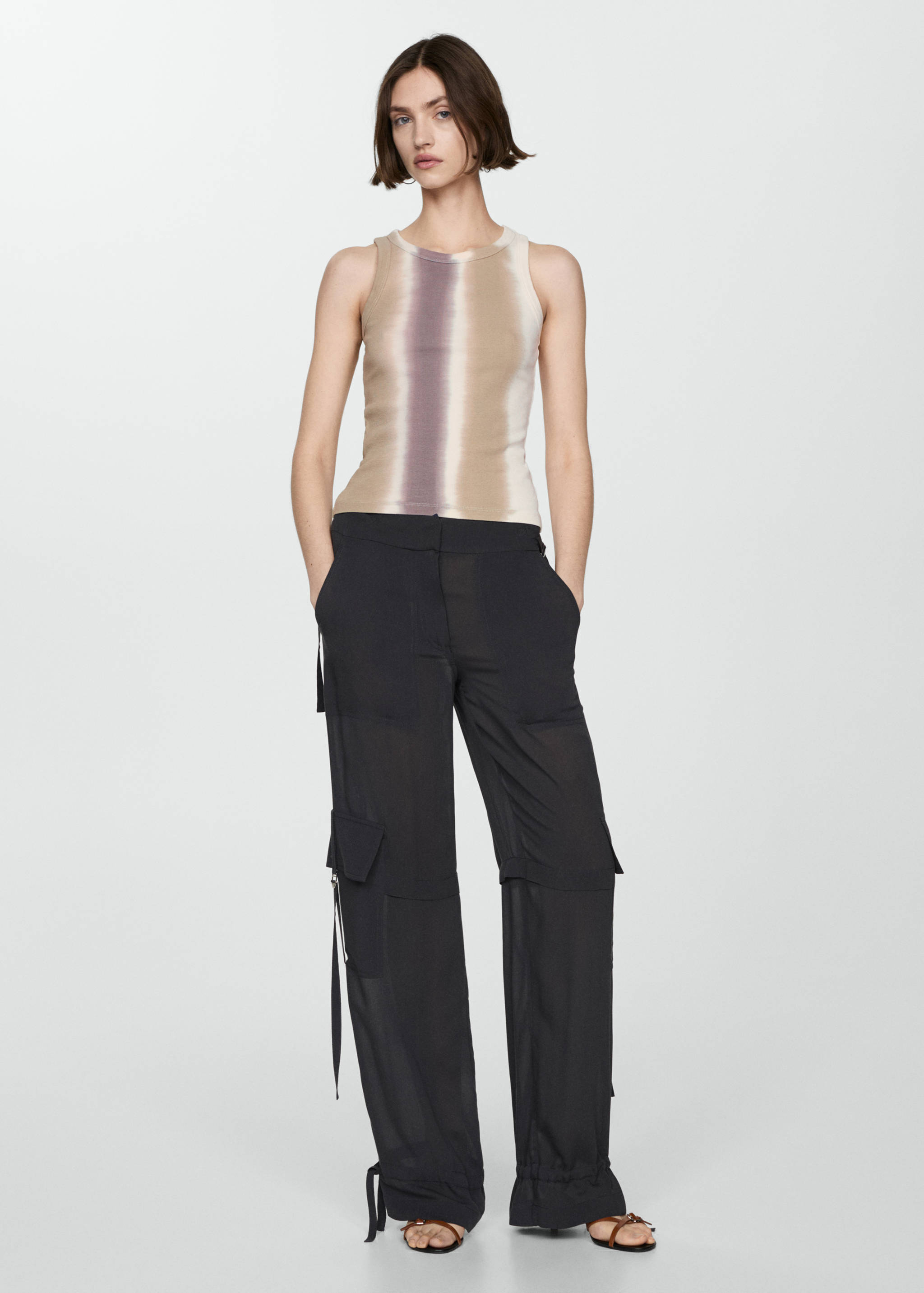 Geribde tie-dye top - Overzichtstekening