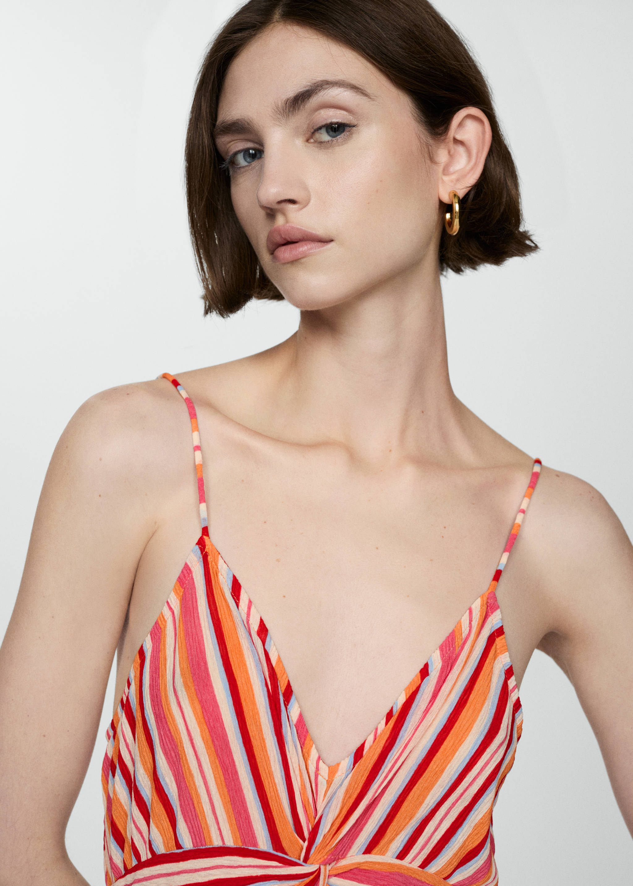 Vestido estampado rayas - Plano medio