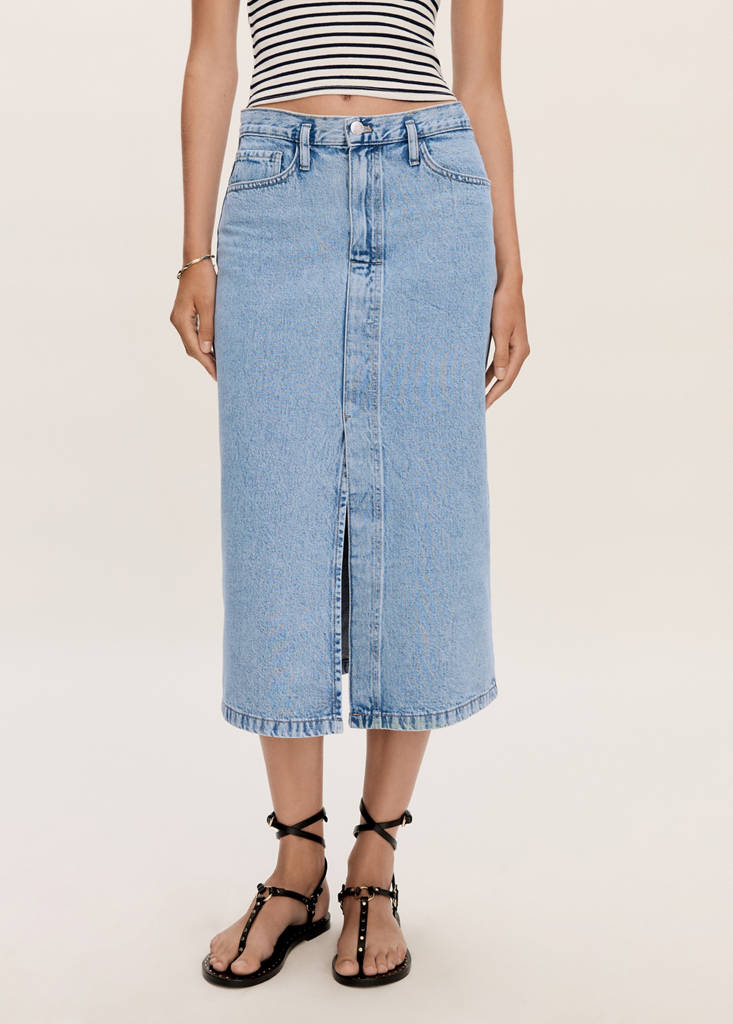 Slit denim skirt - Women | MANGO OUTLET USA