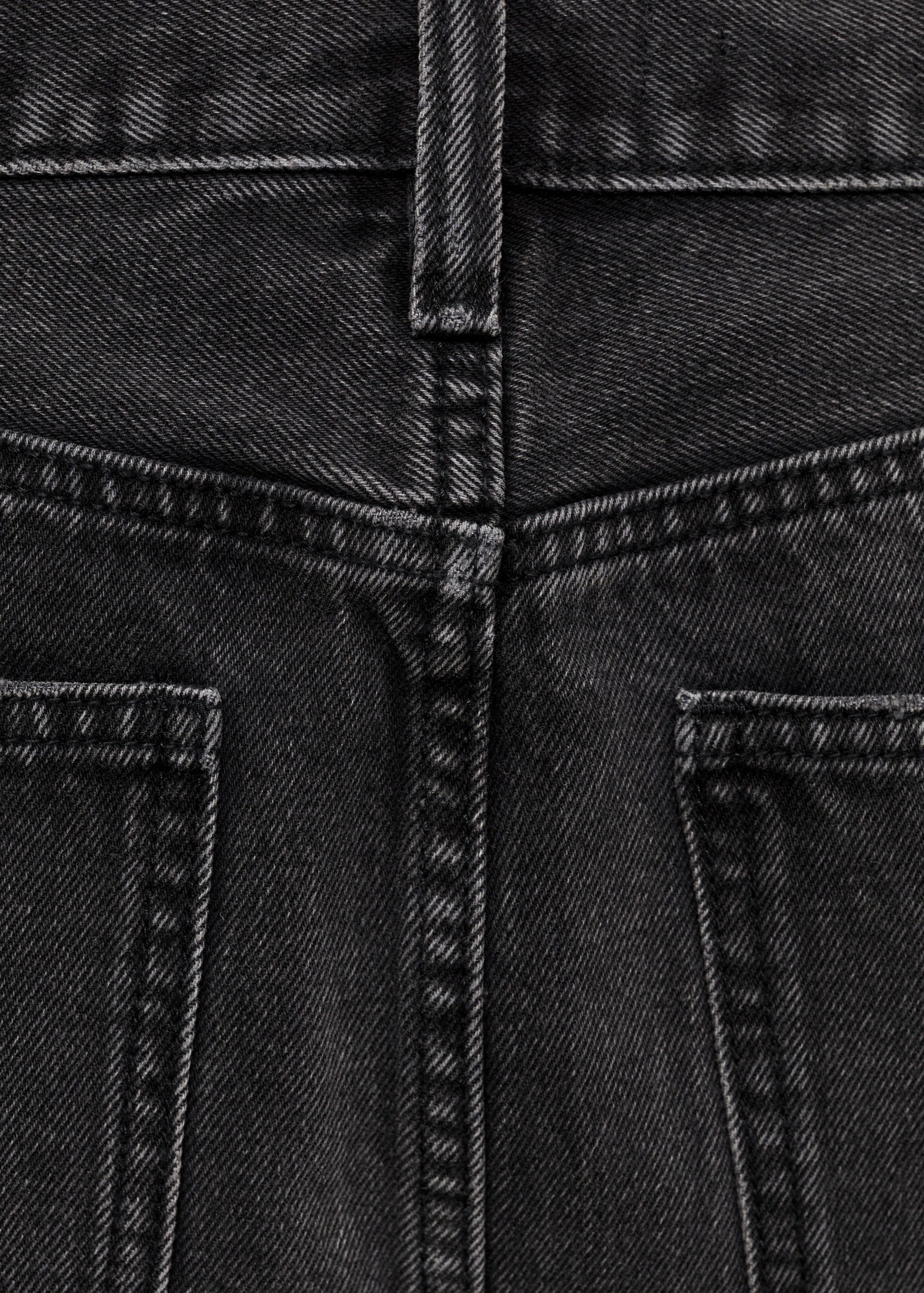 Denim miniskirt with frayed hem - Details of the article 0