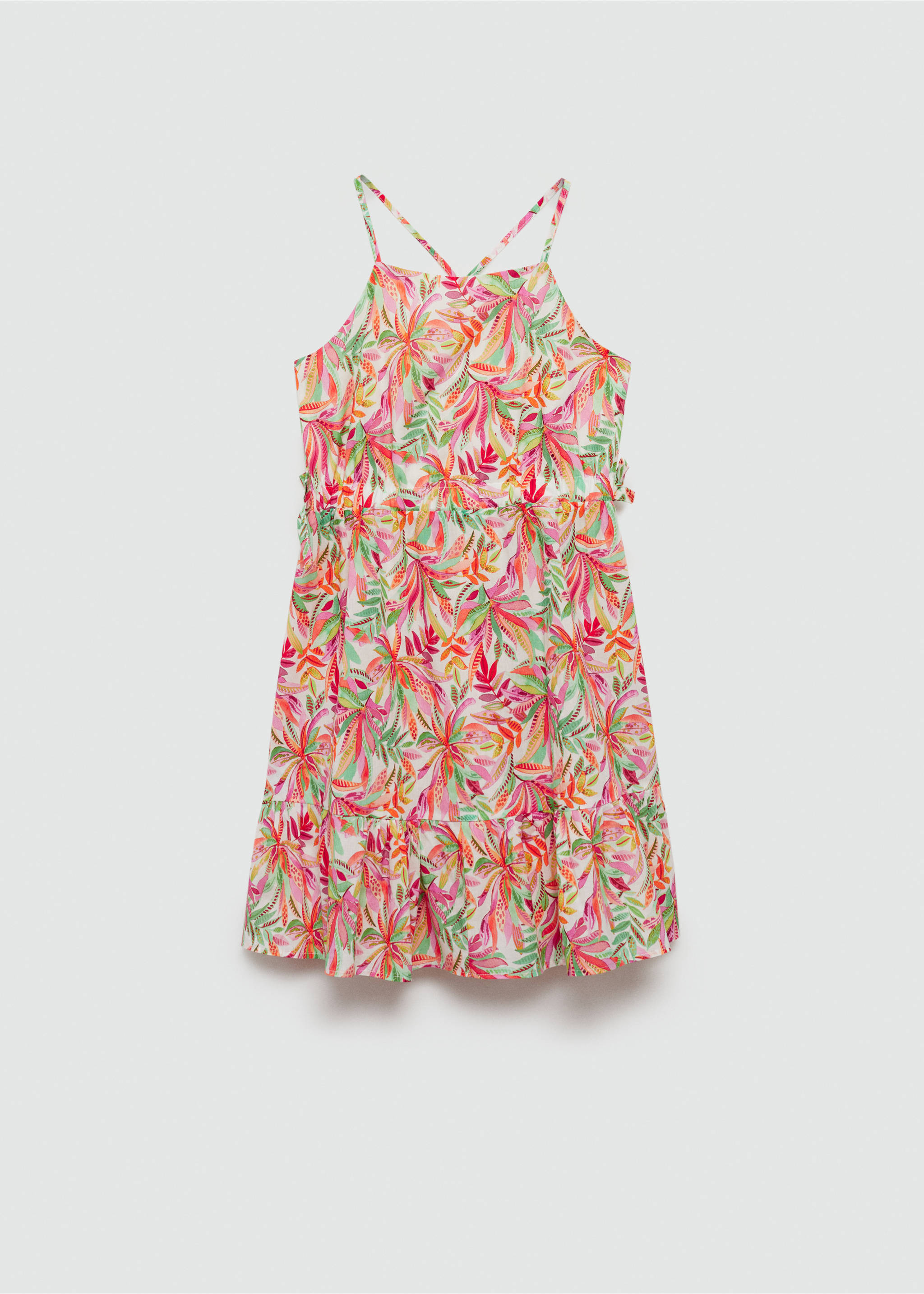 Tropical print dress - Article without model, Green. Ref: 77040375-00.