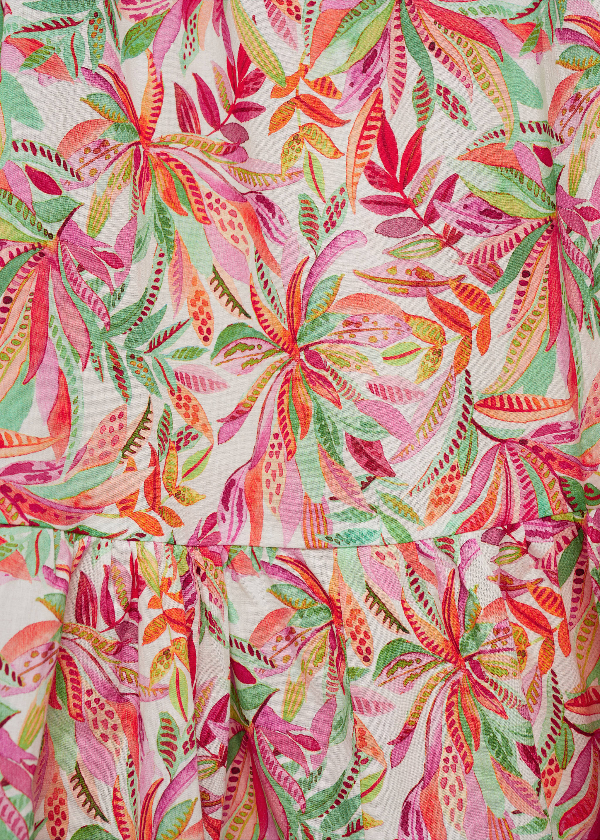 Tropical print dress - Details of the article 0, Green. Ref: 77040375-00.