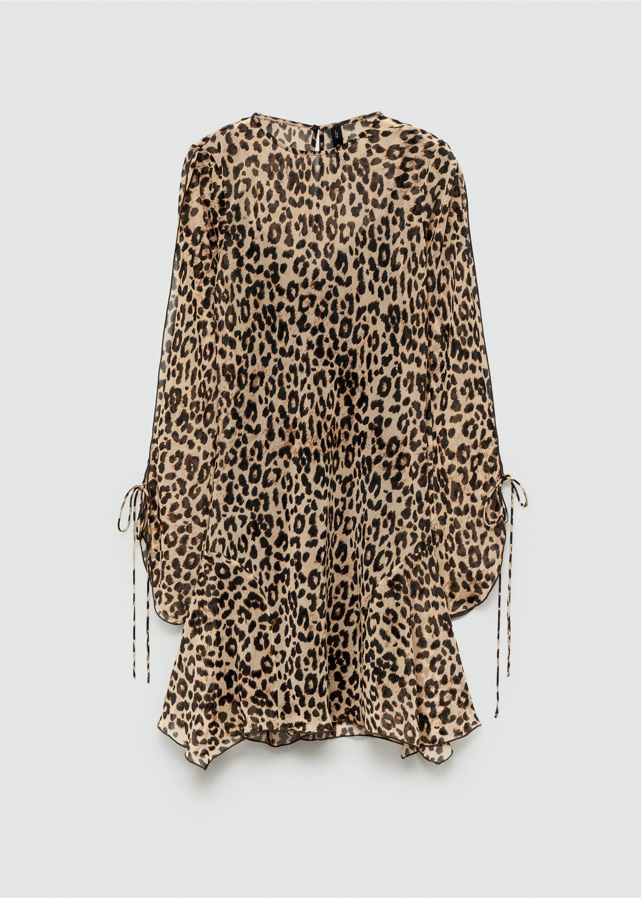 Short leopard-print dress - Article without model, Black. Ref: 77040377-00.