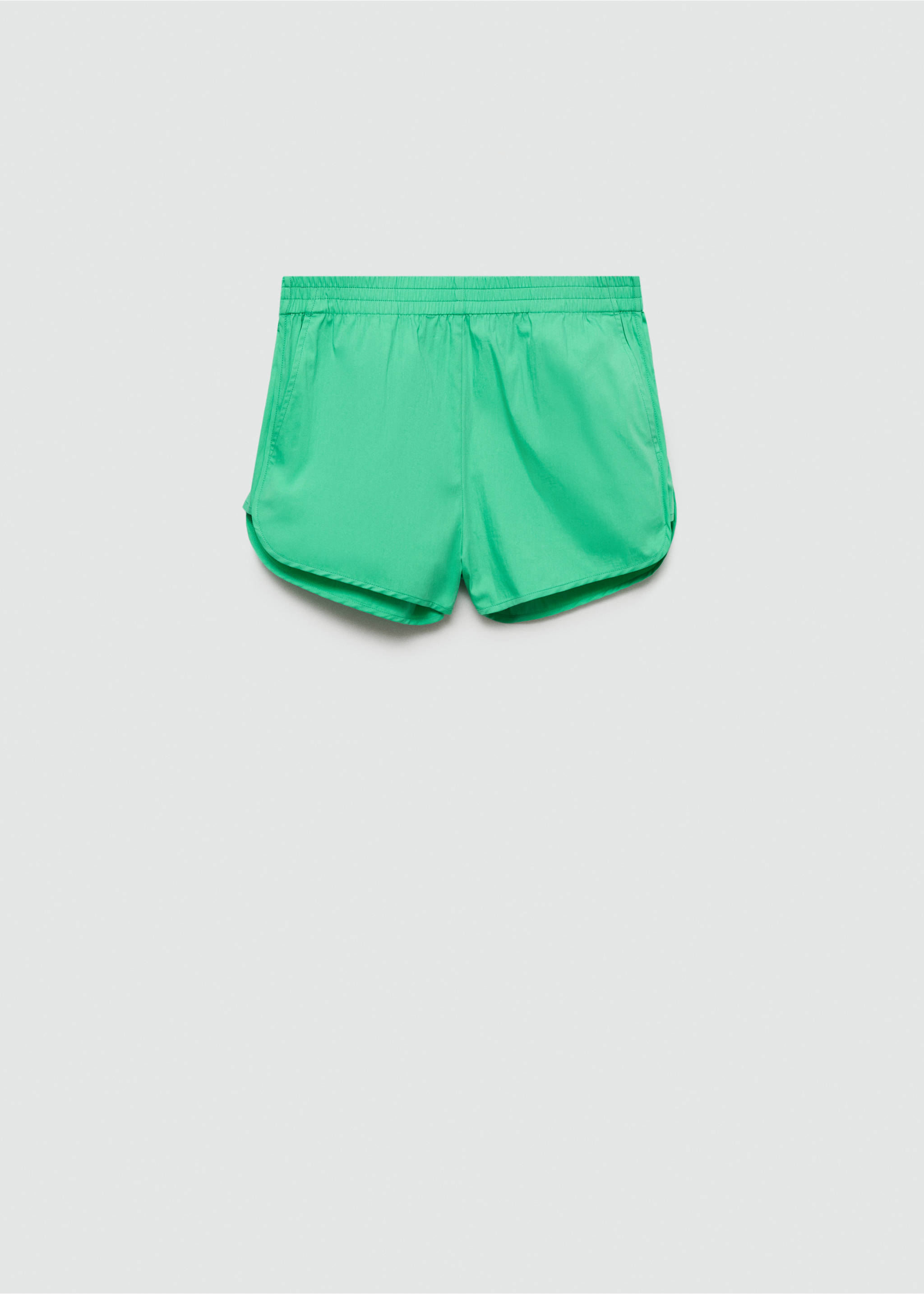 Cotton shorts with elastic waist - Article without model, Green. Ref: 77040383-00.