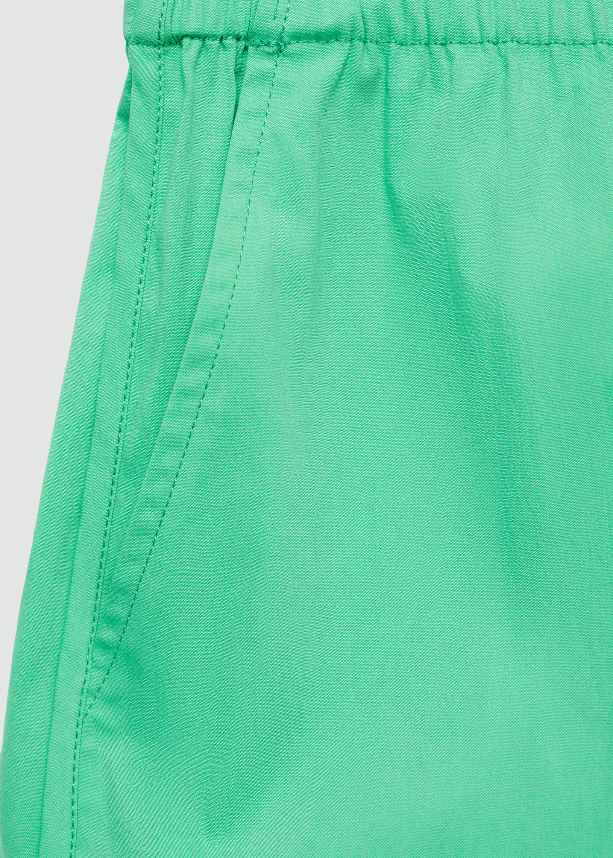 Cotton shorts with elastic waist - Details of the article 0, Green. Ref: 77040383-00.