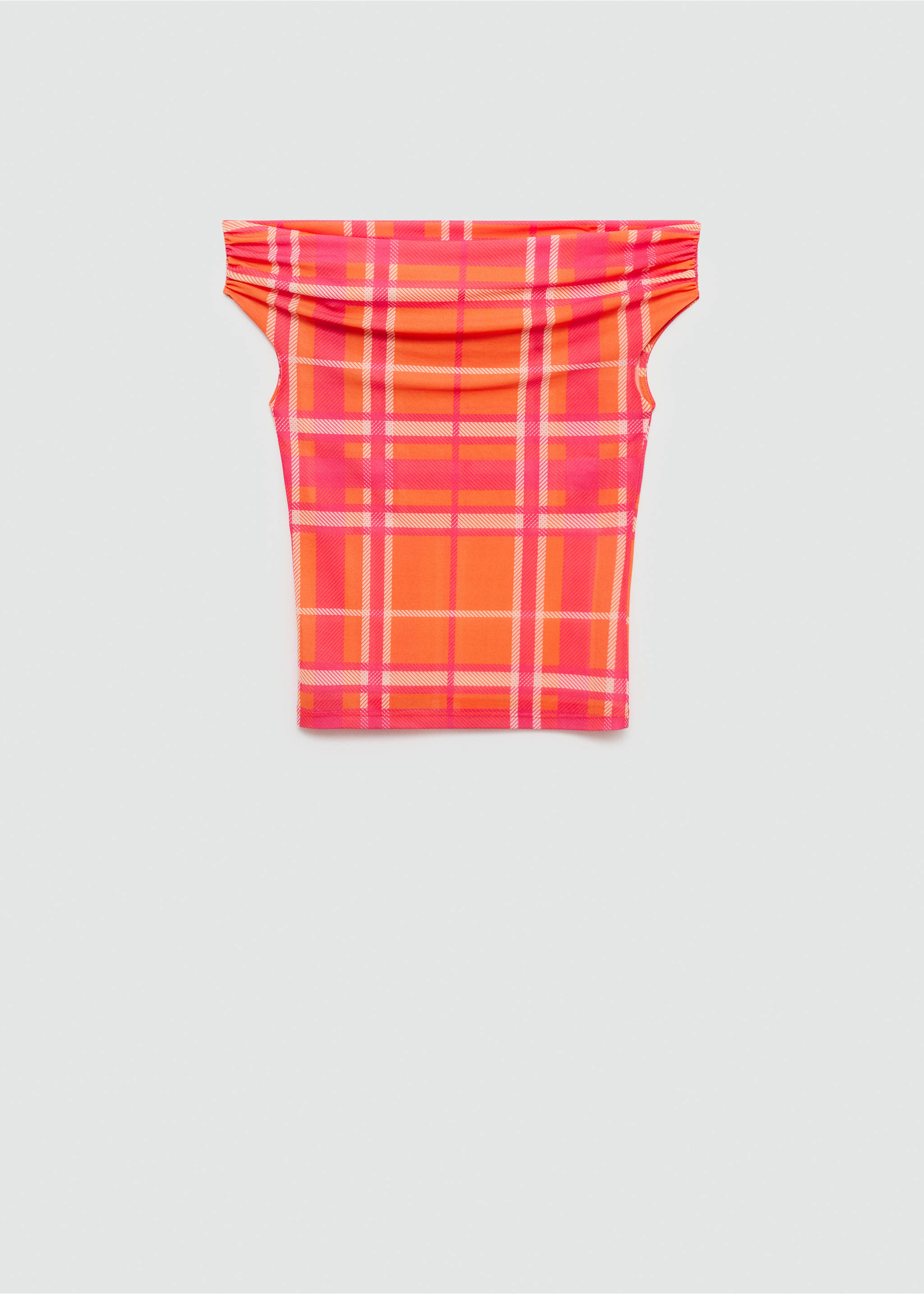 Printed boat-neck top - Article without model, Orange. Ref: 77040386-00.