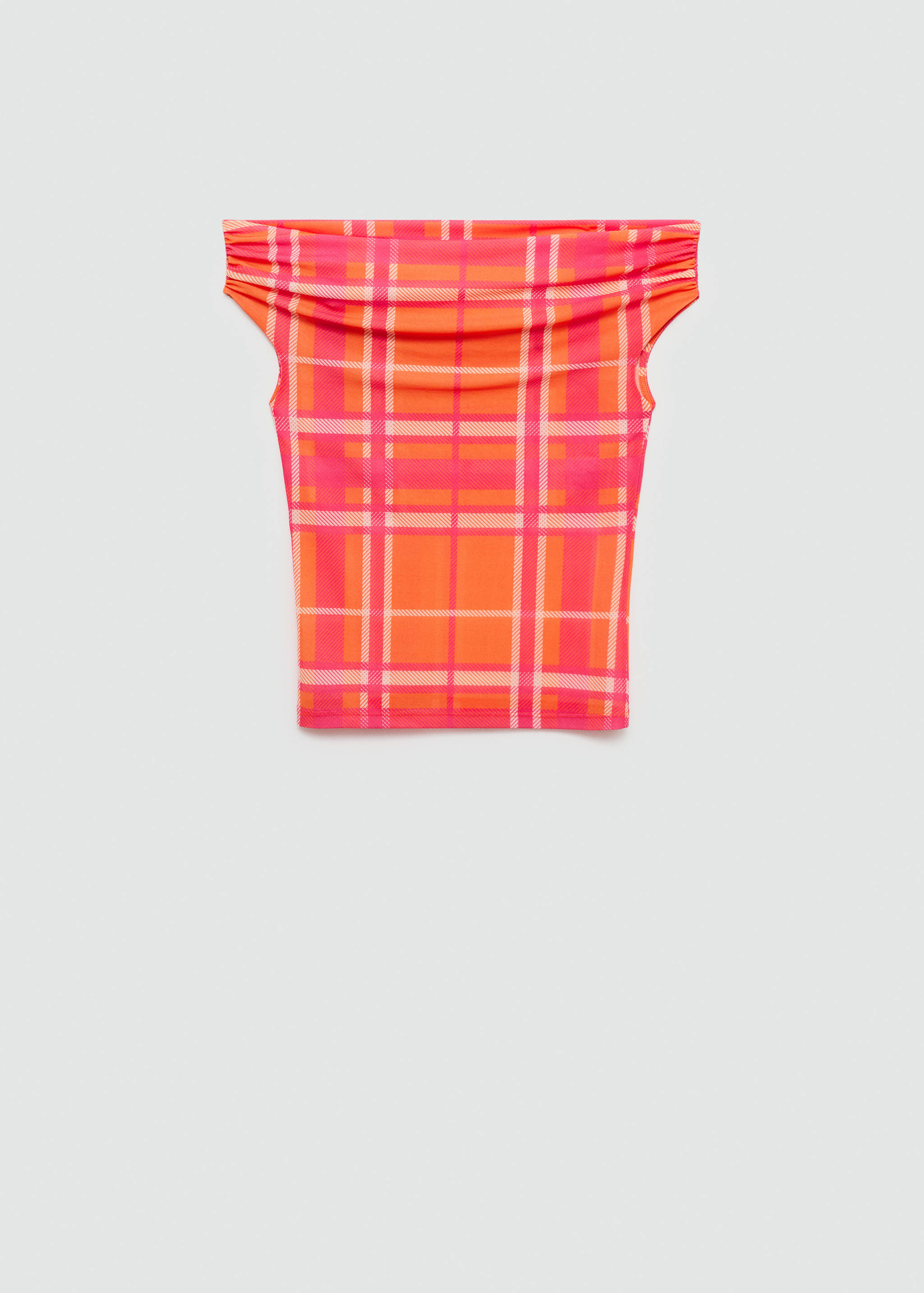 Top z dekoltem w łódkę i nadrukiem - Artykuł bez modela/modelki