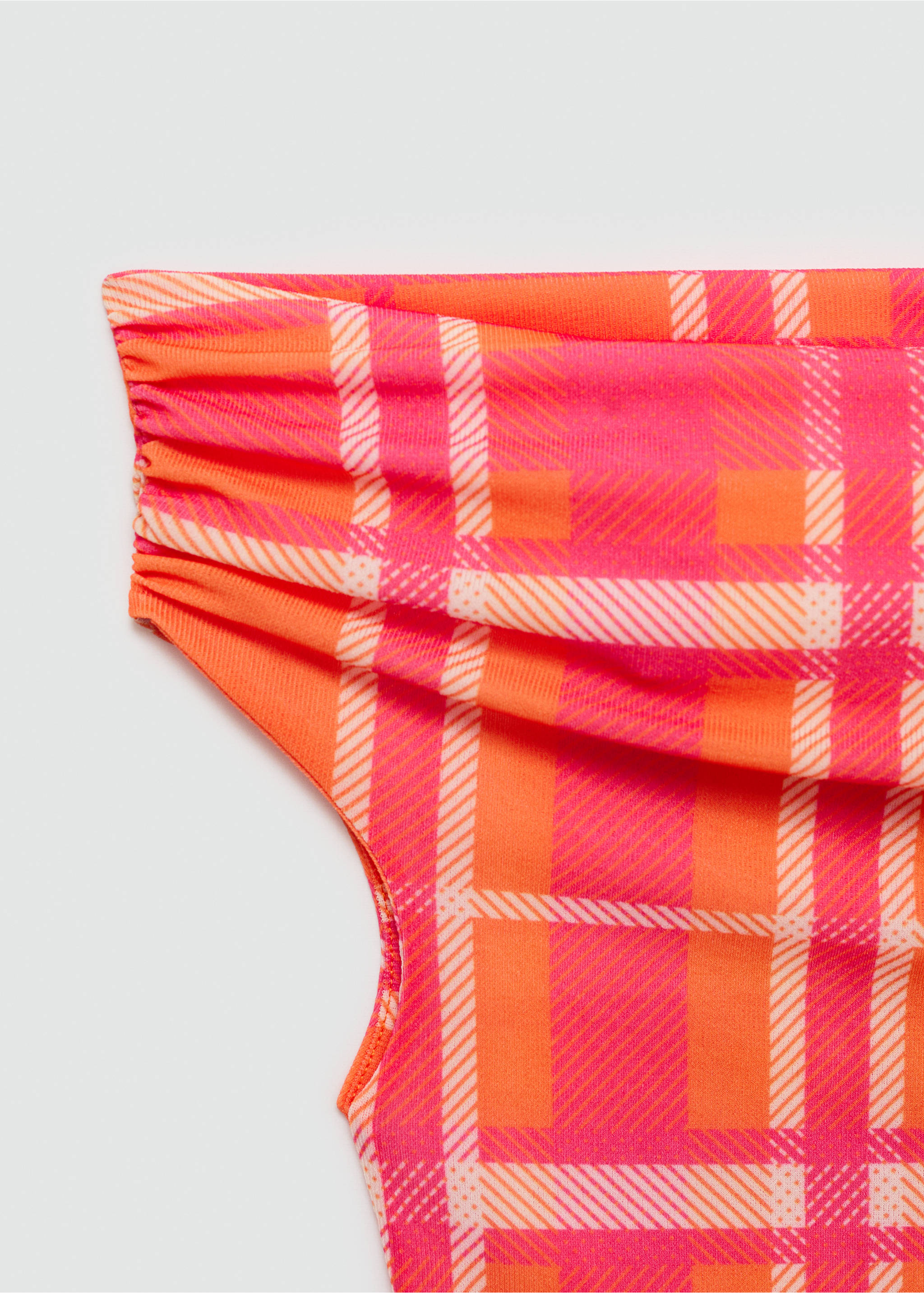 Printed boat-neck top - Details of the article 8, Orange. Ref: 77040386-00.