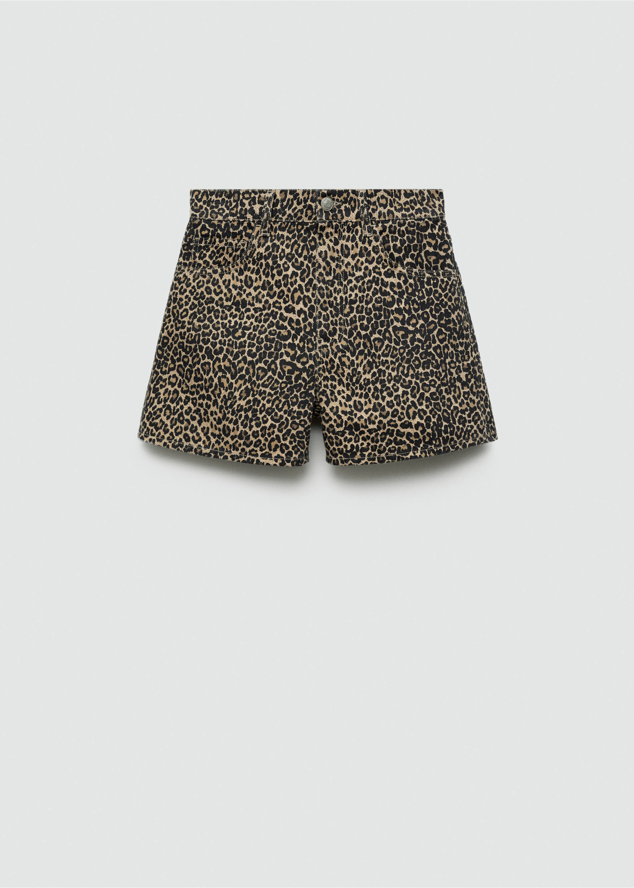 Leopard-print straight shorts - Article without model, Brown. Ref: 77040388-00.