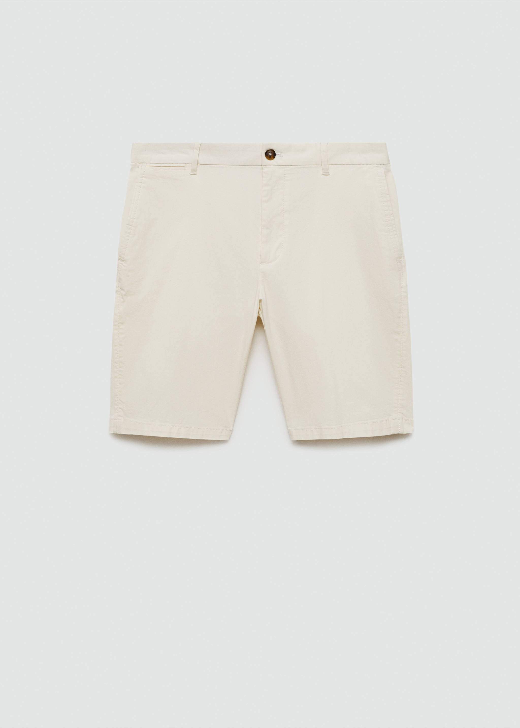 Slim-fit chino cotton bermuda shorts - Article without model, Off White. Ref: 77040564-00.