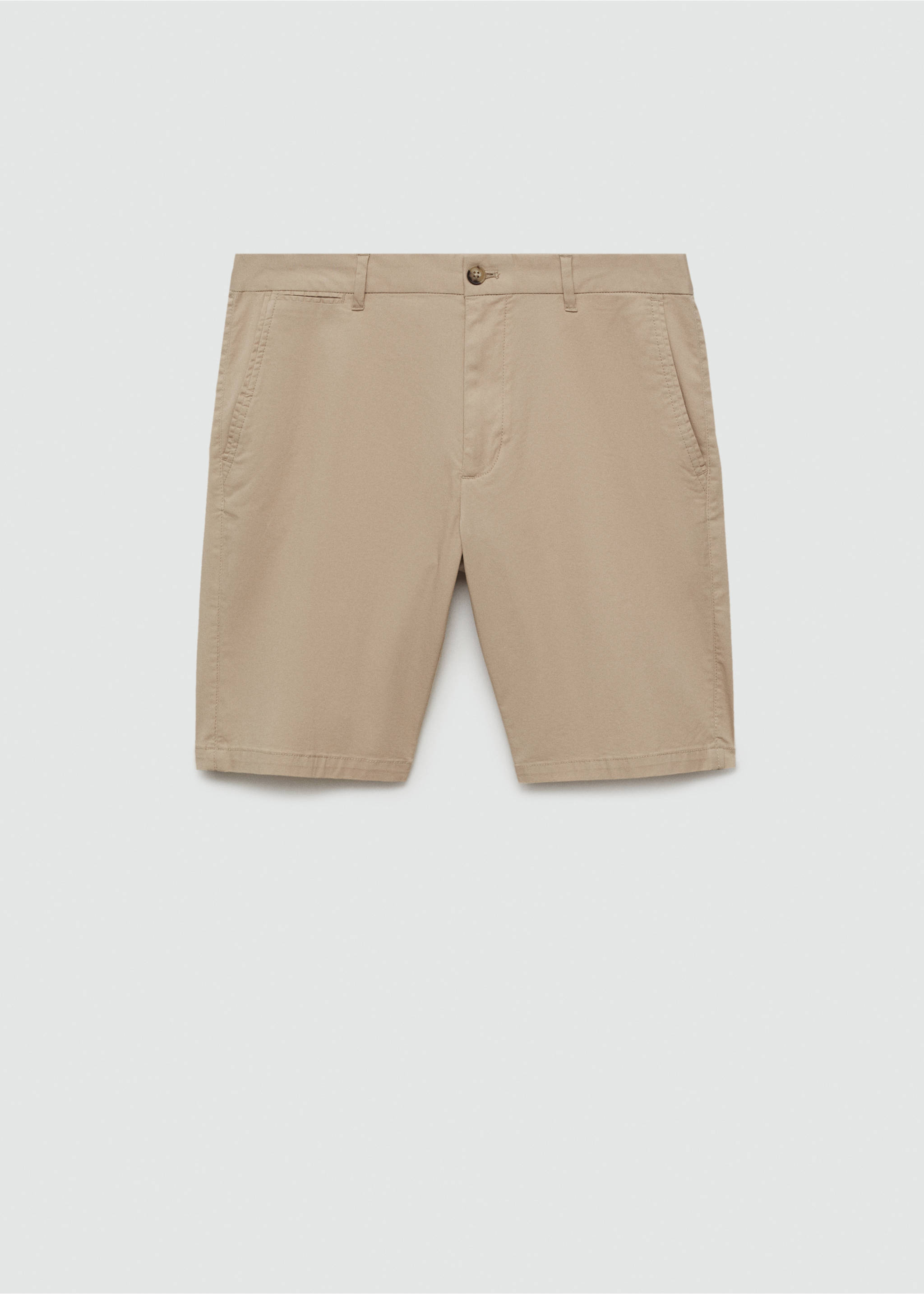 Slim-fit chino cotton bermuda shorts - Article without model, Beige. Ref: 77040564-00.