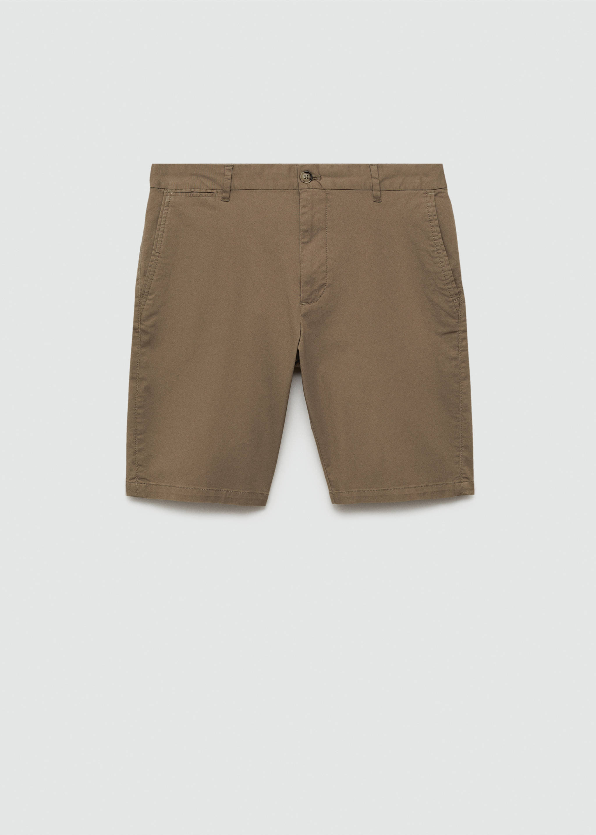 Slim-fit chino cotton bermuda shorts - Article without model, Tobacco Brown. Ref: 77040564-00.