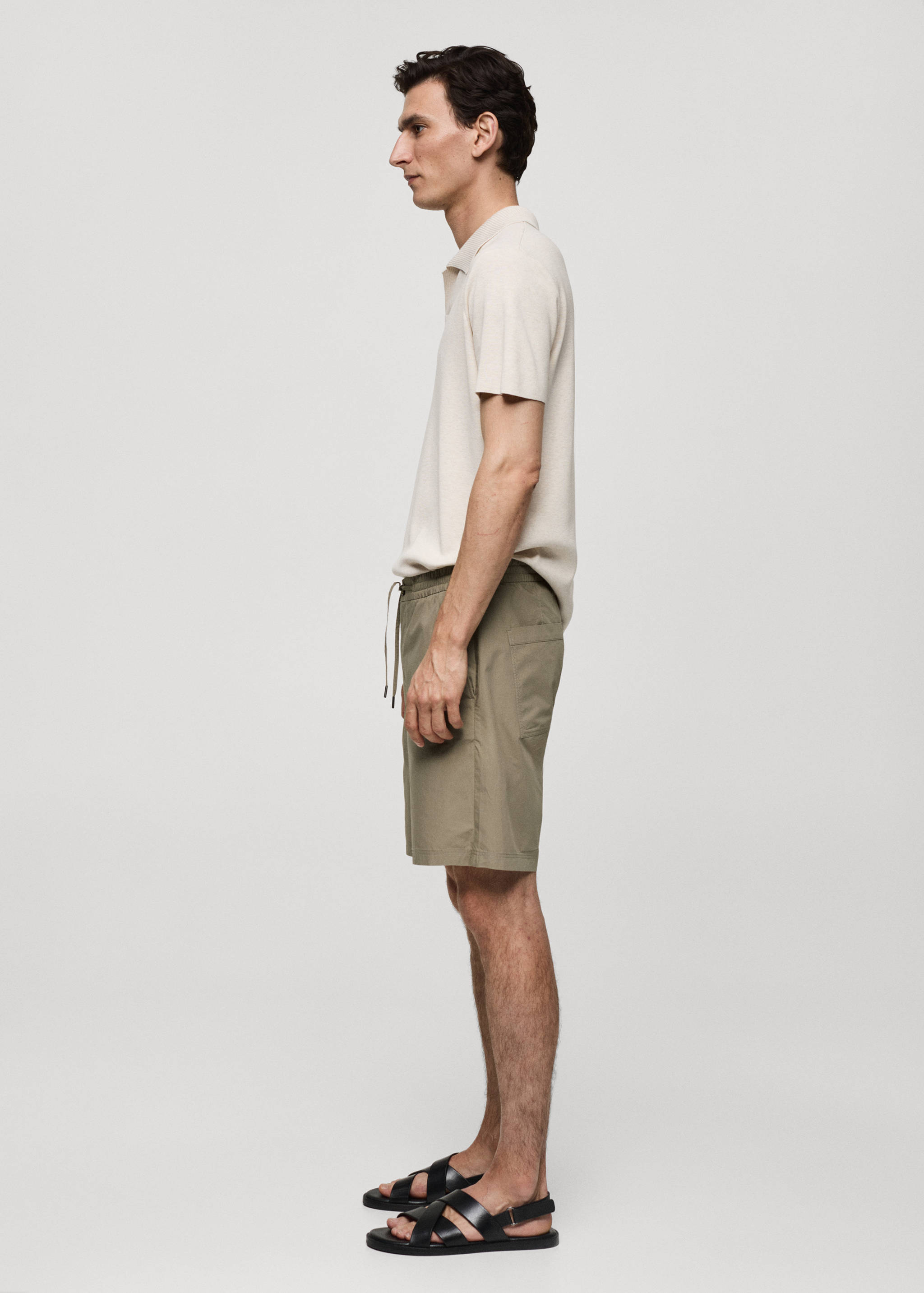 100% cotton bermuda shorts with drawstring - Details of the article 2