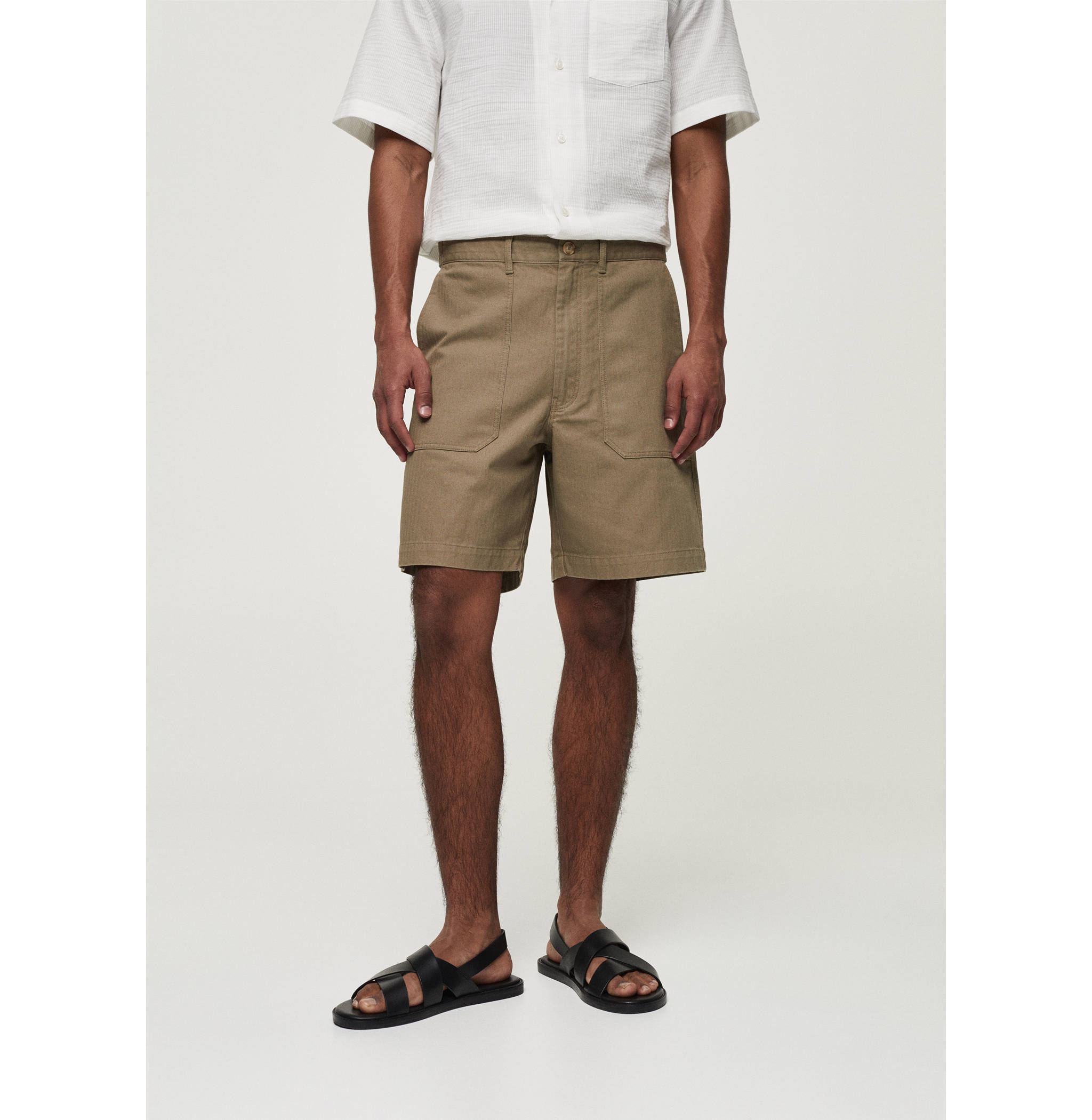 Bermuda 100 % coton chevron - Plan moyen