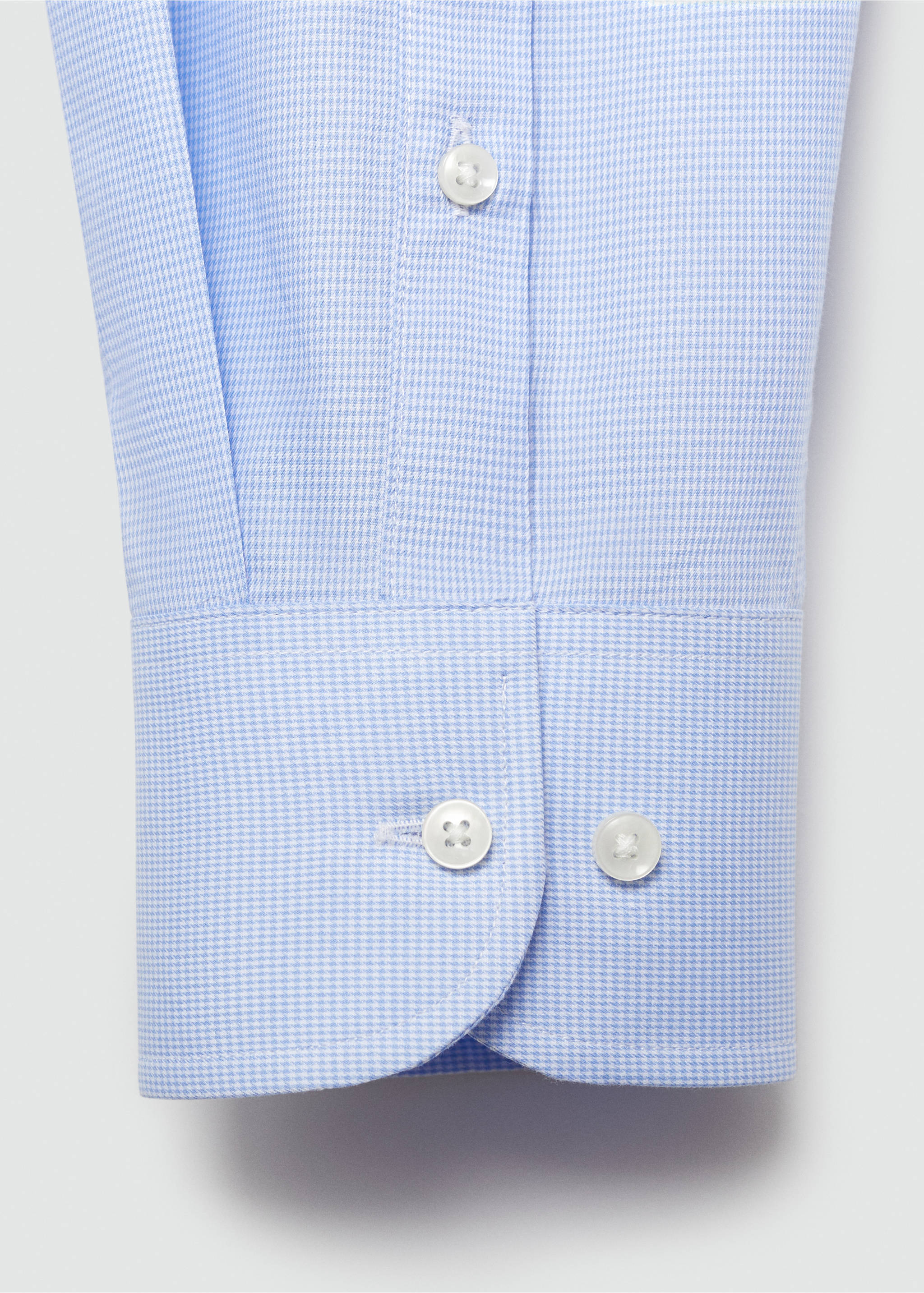 Slim-fit micro-print twill suit shirt - Details of the article 0, Sky Blue. Ref: 77040572-00.