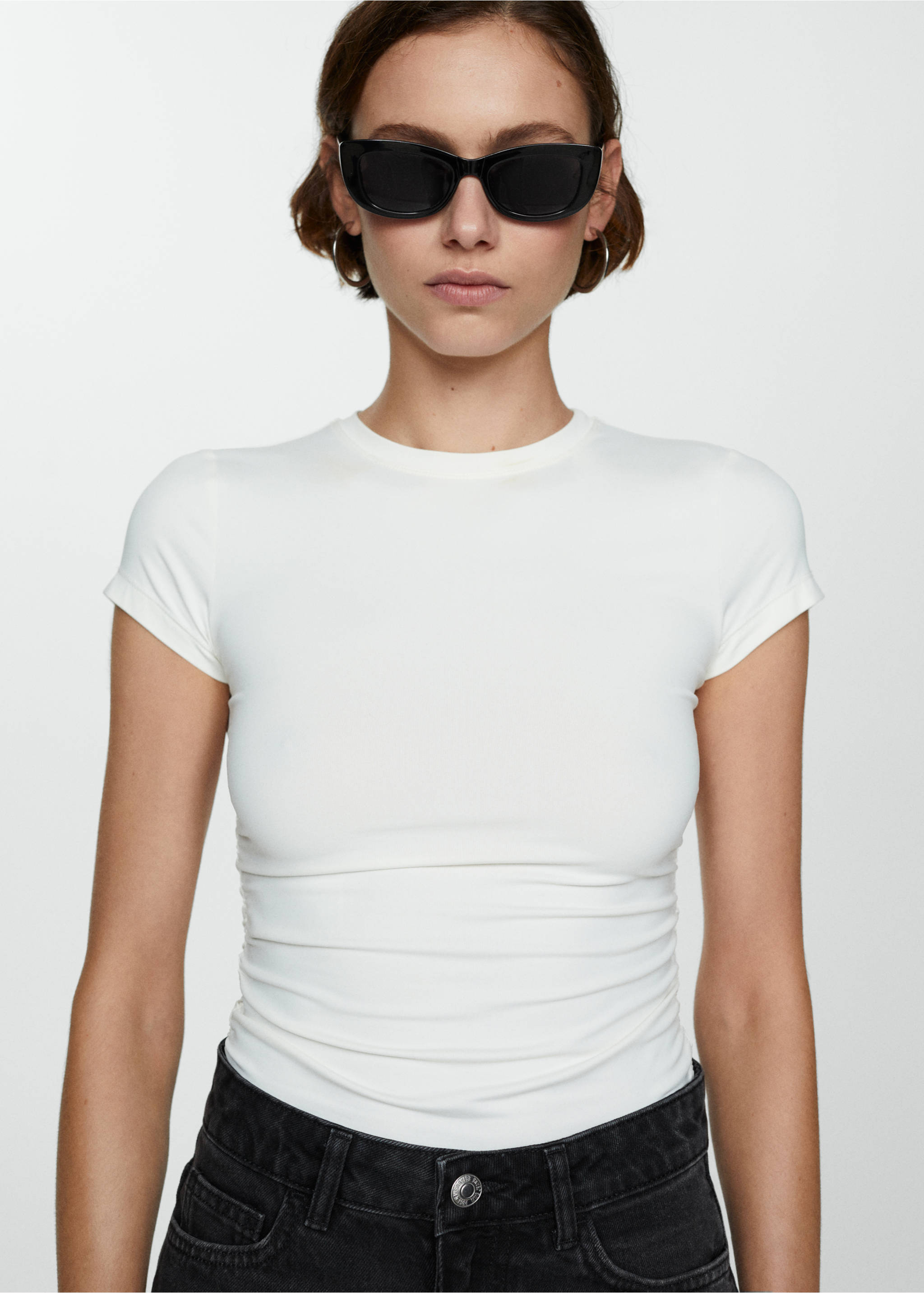 Magas derekú mom-fit farmer rövidnadrág - A termék adatai 2, Black denim. Ref: 77040573-00.