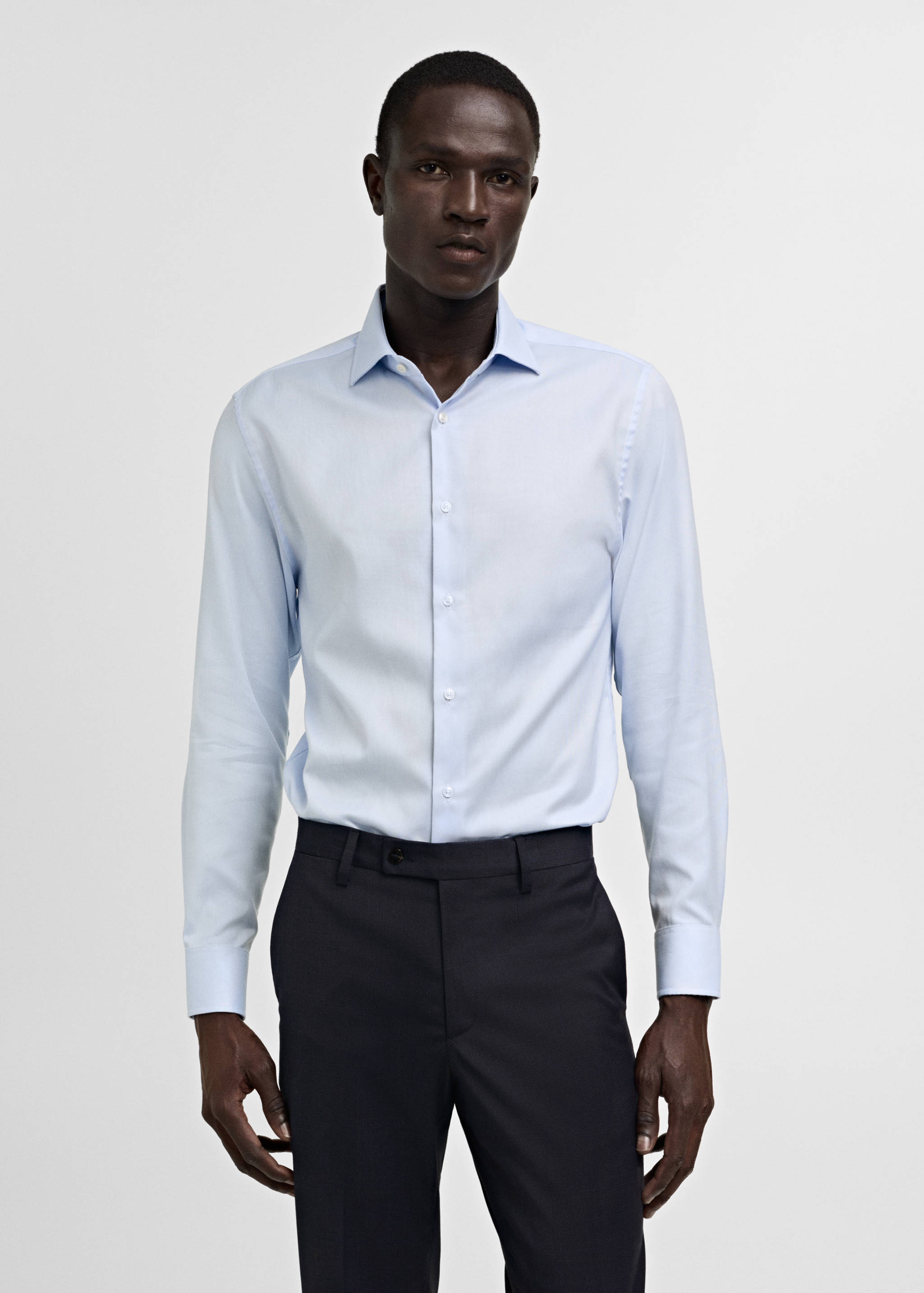 Slim fit structured suit shirt - Medium plane