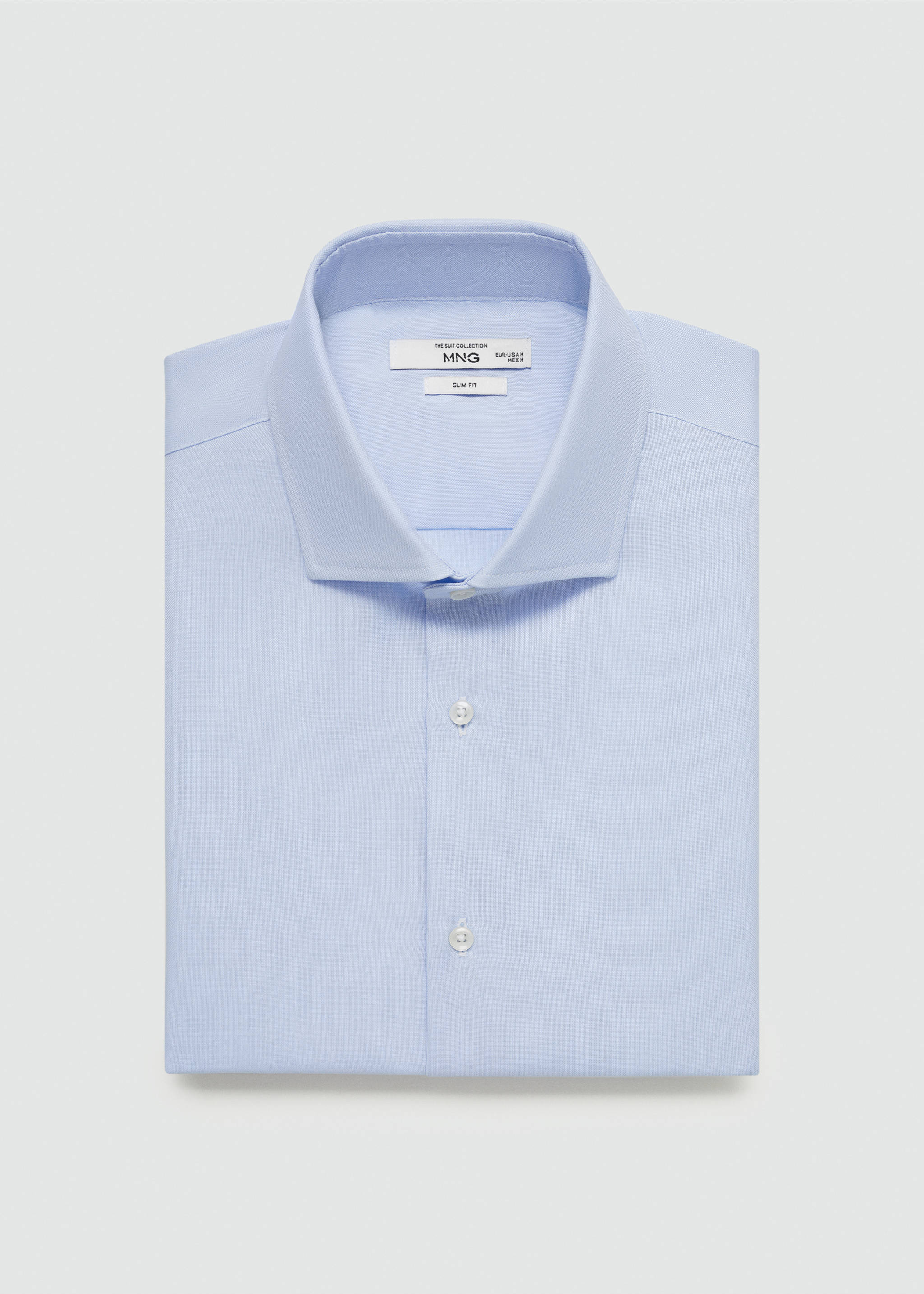 Chemise costume slim fit structurée - Détail de l'article 8, Bleu ciel. Ref: 77040574-00.