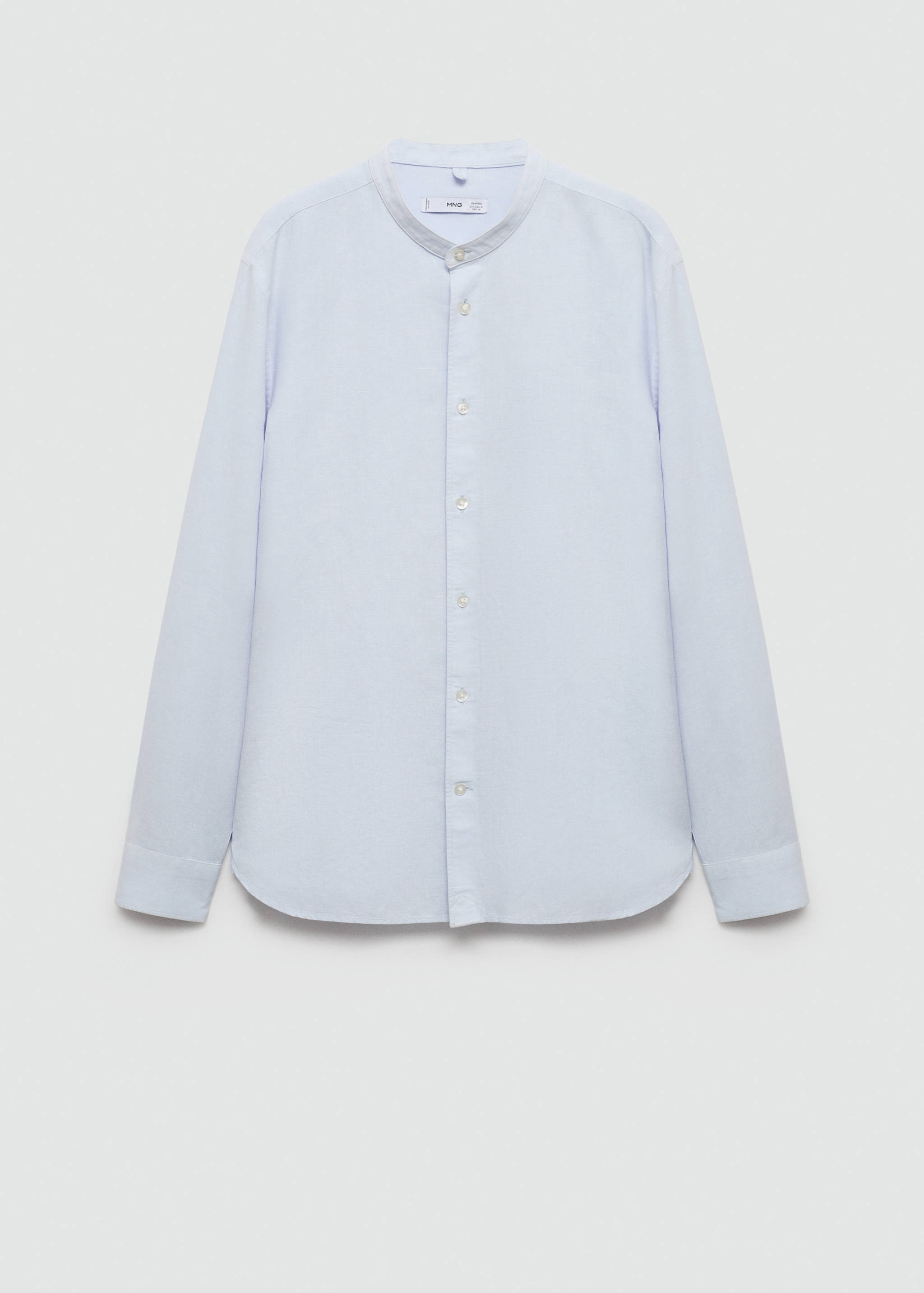 Classic-fit linen shirt with mandarin collar - Article without model