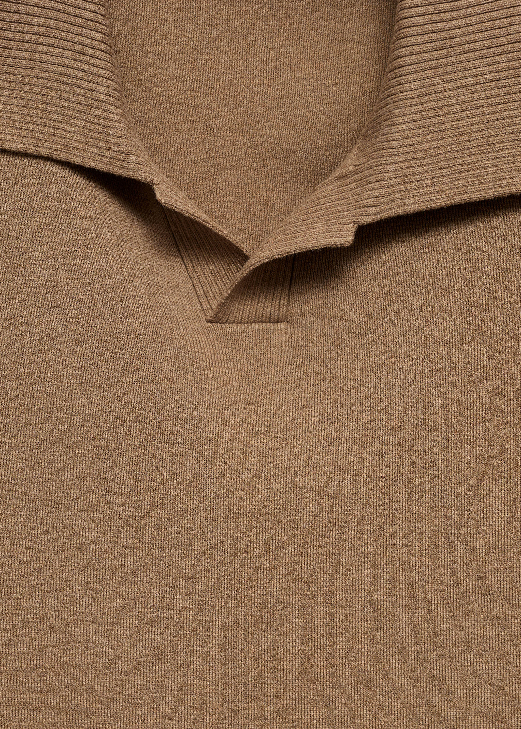 Textured knitted cotton polo shirt - Details of the article 8