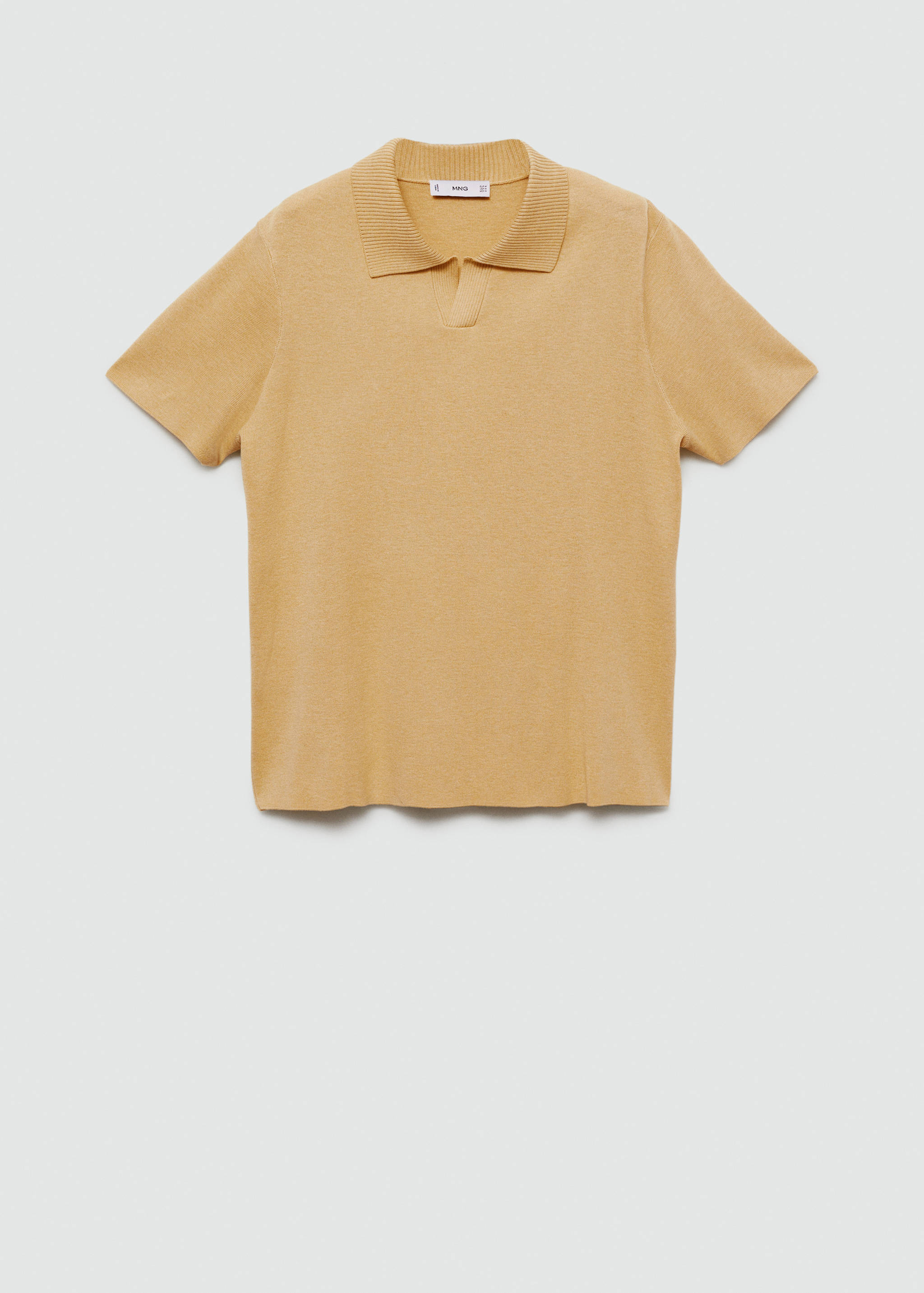 Textured knitted cotton polo shirt - Article without model