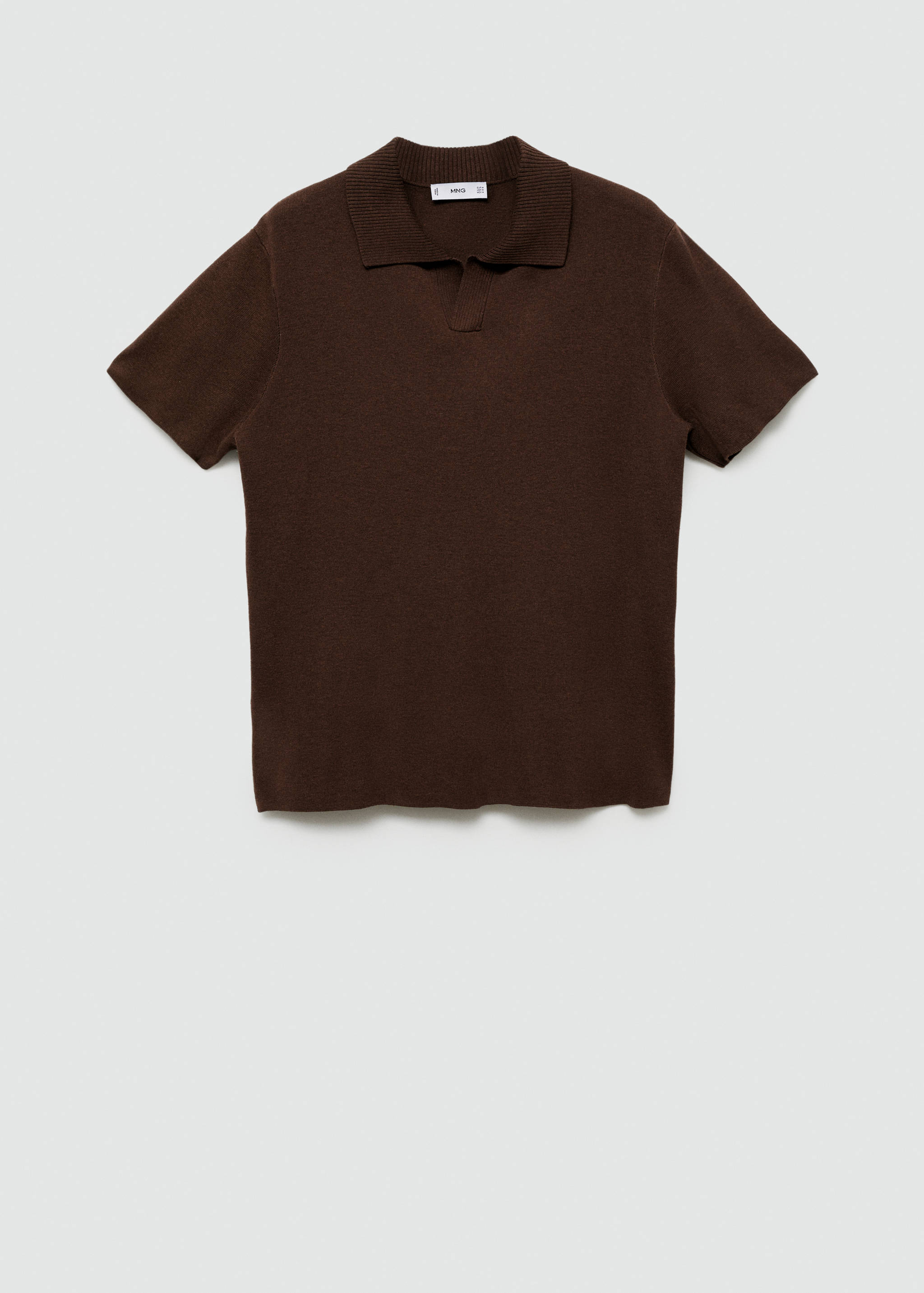 Textured knitted cotton polo shirt - Article without model