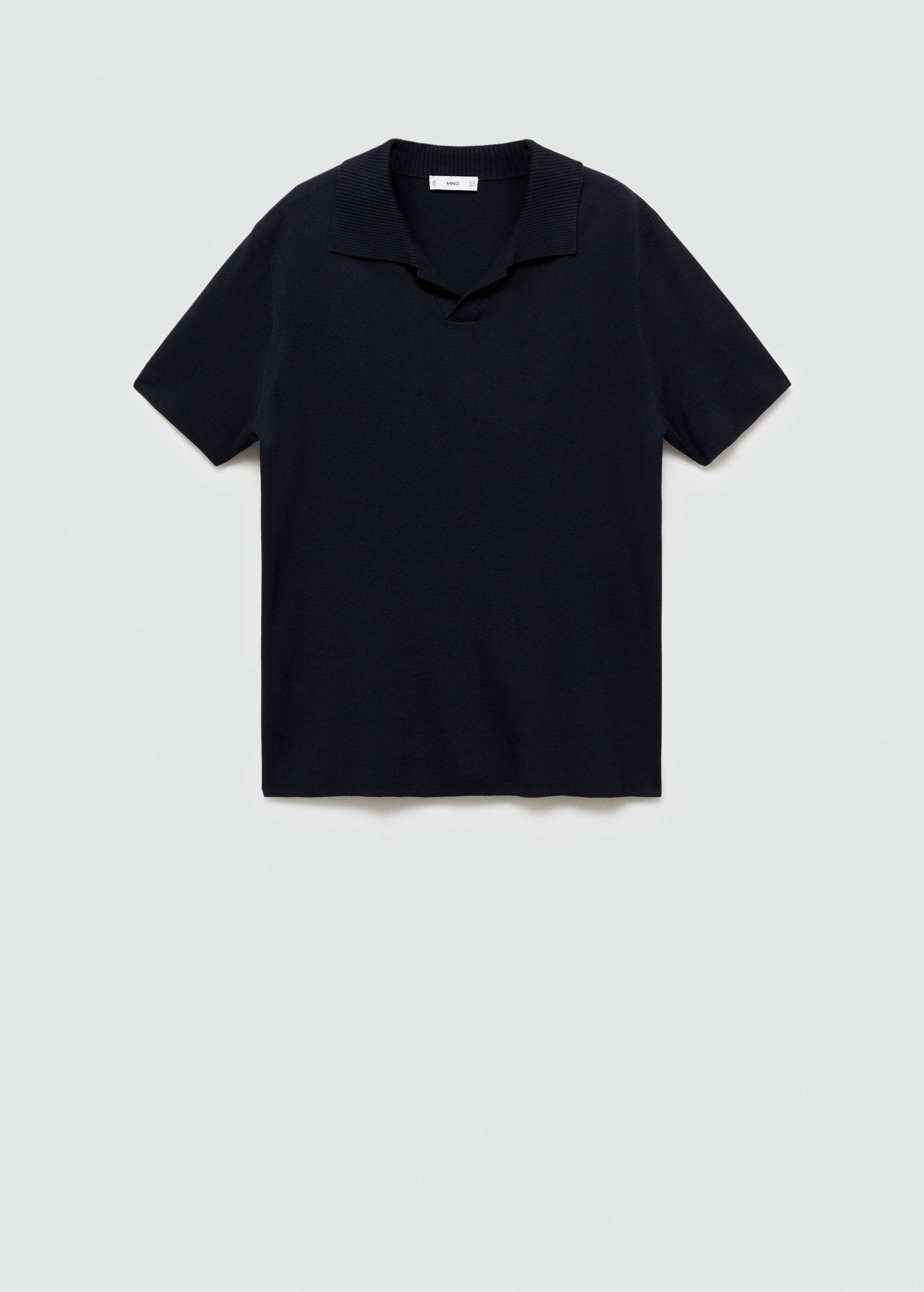 Textured knitted cotton polo shirt - Article without model