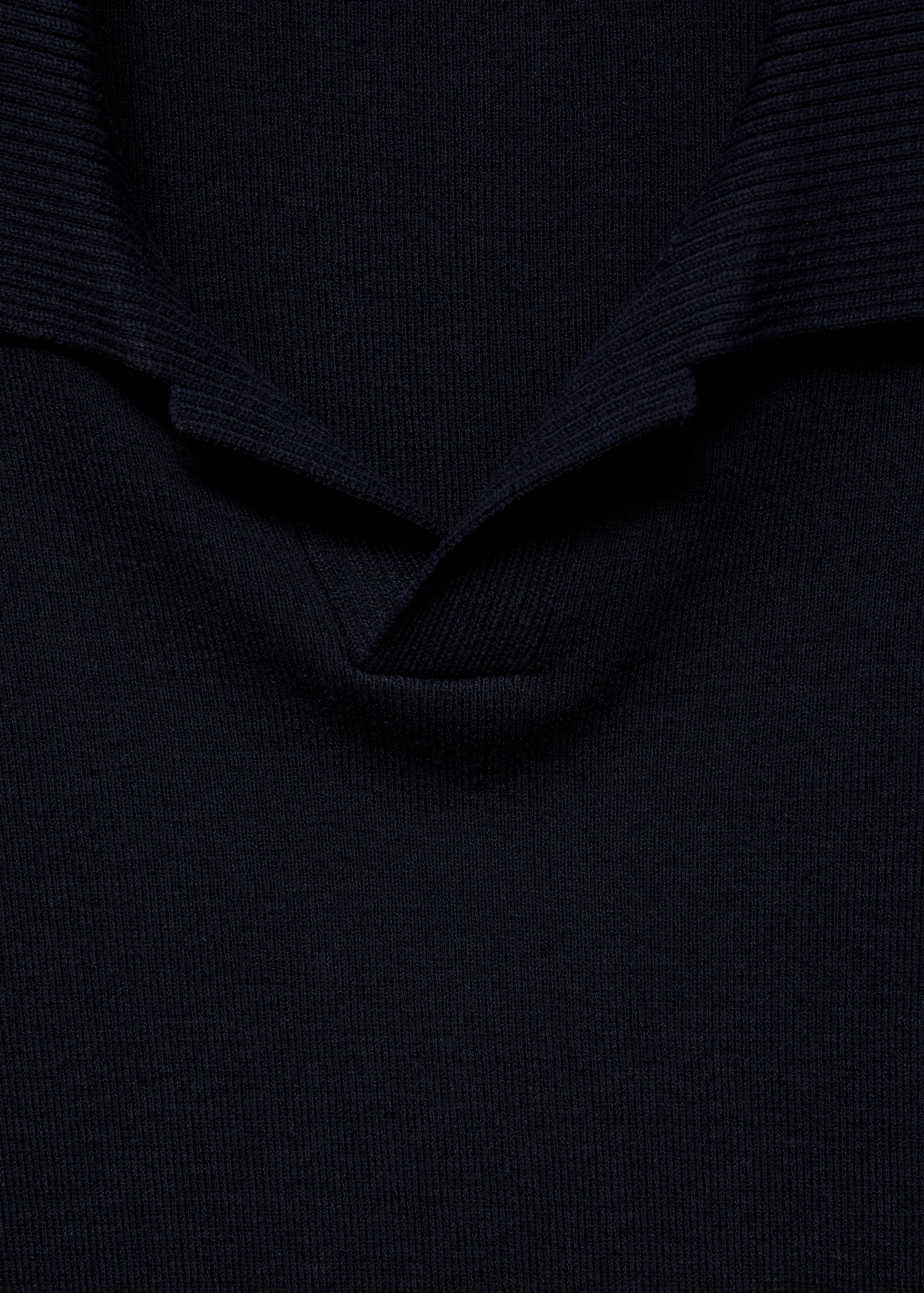 Textured knitted cotton polo shirt - Details of the article 8
