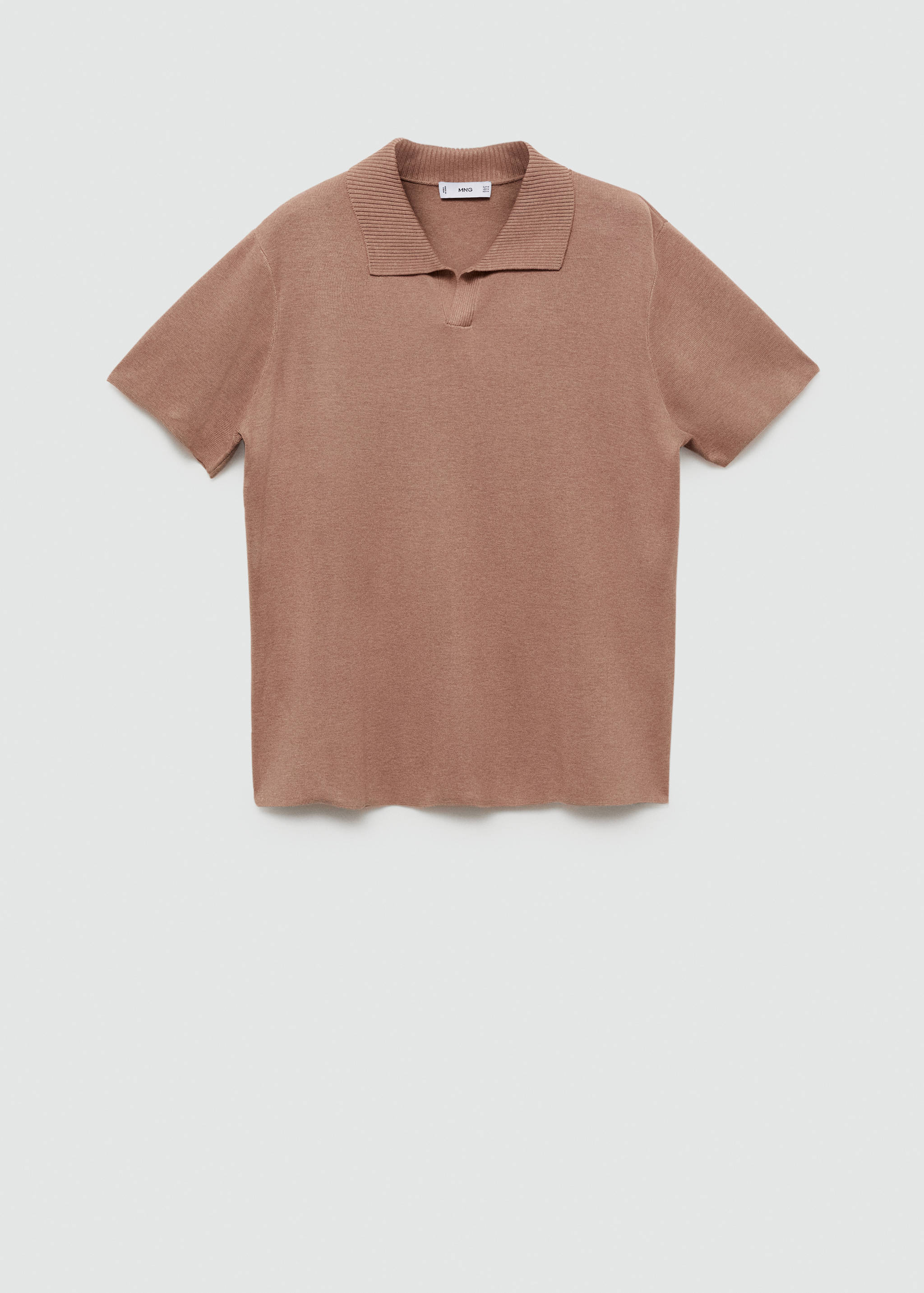 Textured knitted cotton polo shirt - Article without model