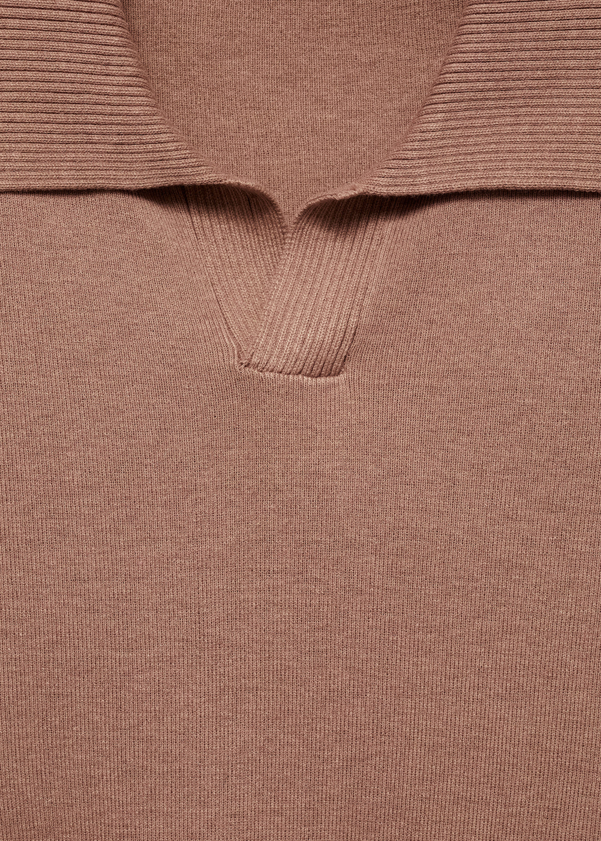 Textured knitted cotton polo shirt - Details of the article 8