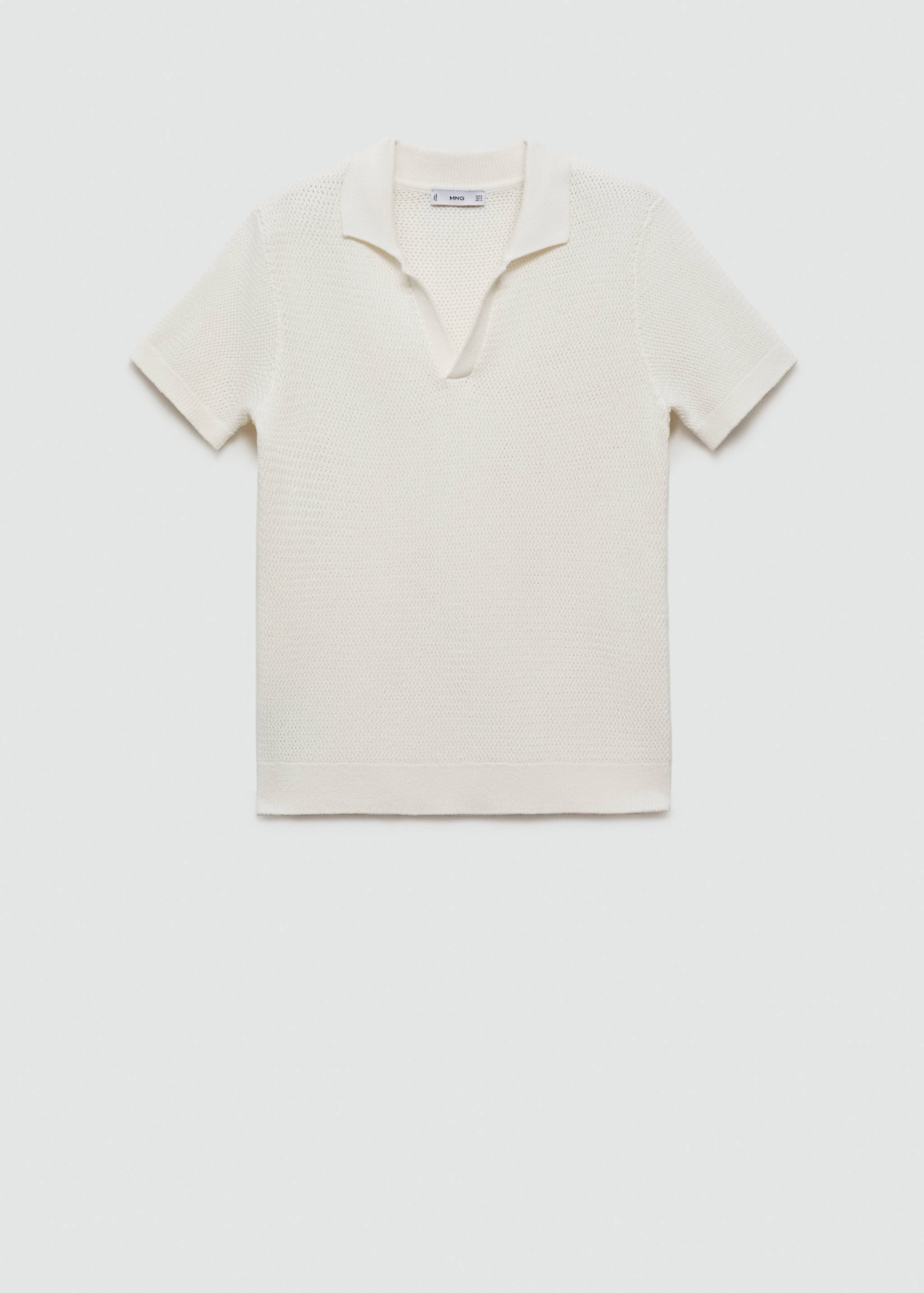 Openwork cotton knitte polo shirt - Article without model