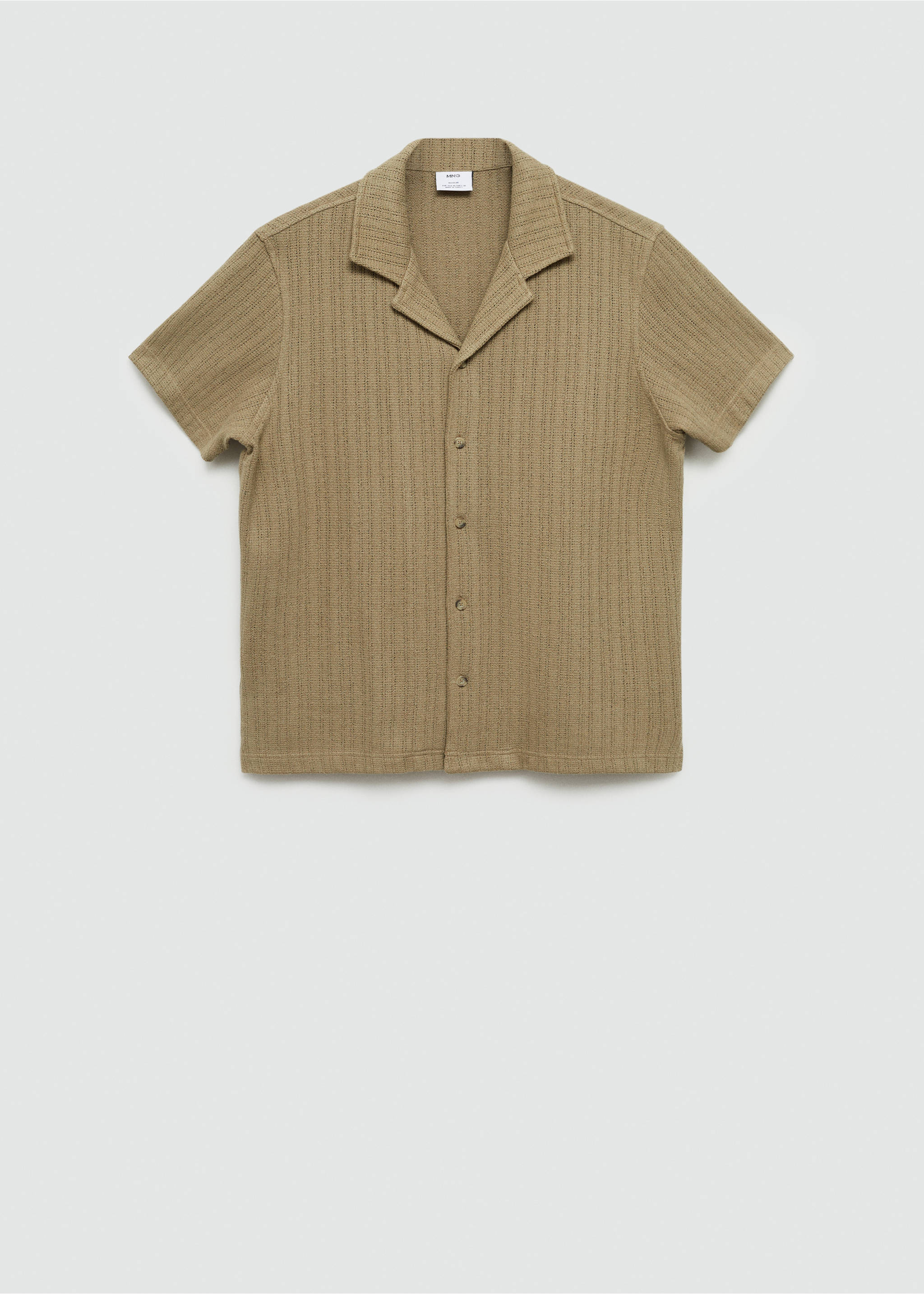 Regular-fit knitted shirt - Article without model, Khaki. Ref: 77040590-00.