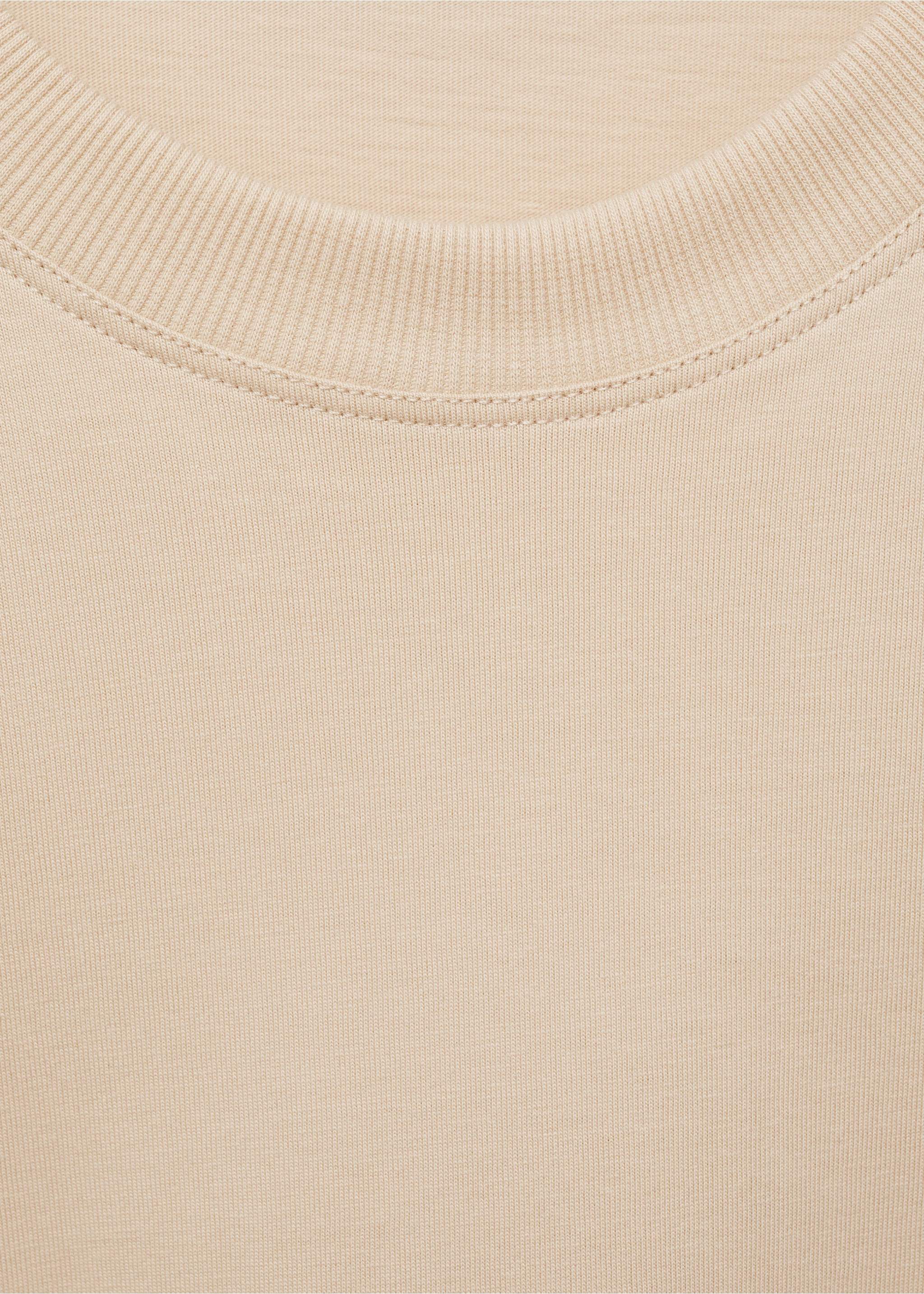 Printed cotton-blend T-shirt - Details of the article 8, Beige. Ref: 77040592-00.