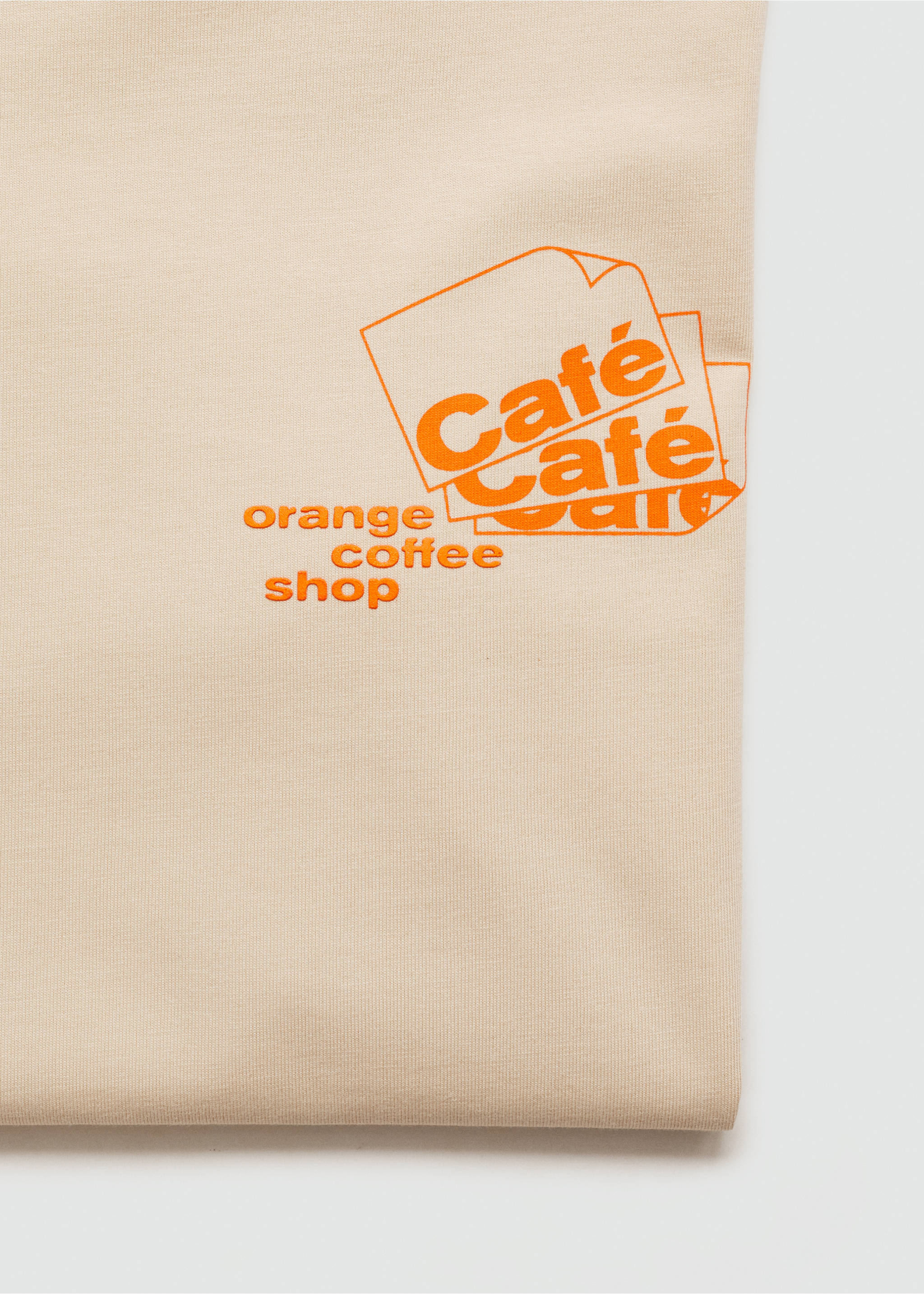 Printed cotton-blend T-shirt - Details of the article 0, Beige. Ref: 77040592-00.