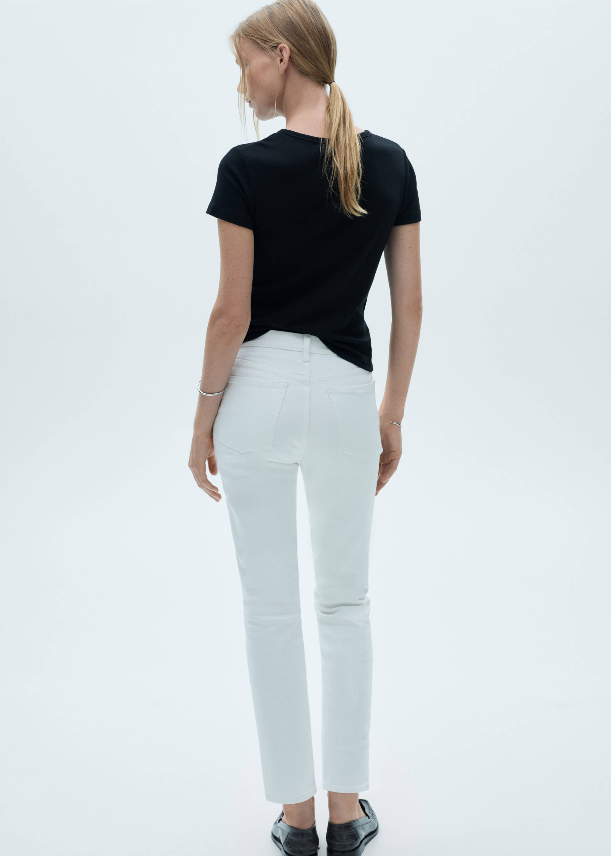 Claudia slim-fit cropped jeans - Reverse of the article, White. Ref: 77040593-00.
