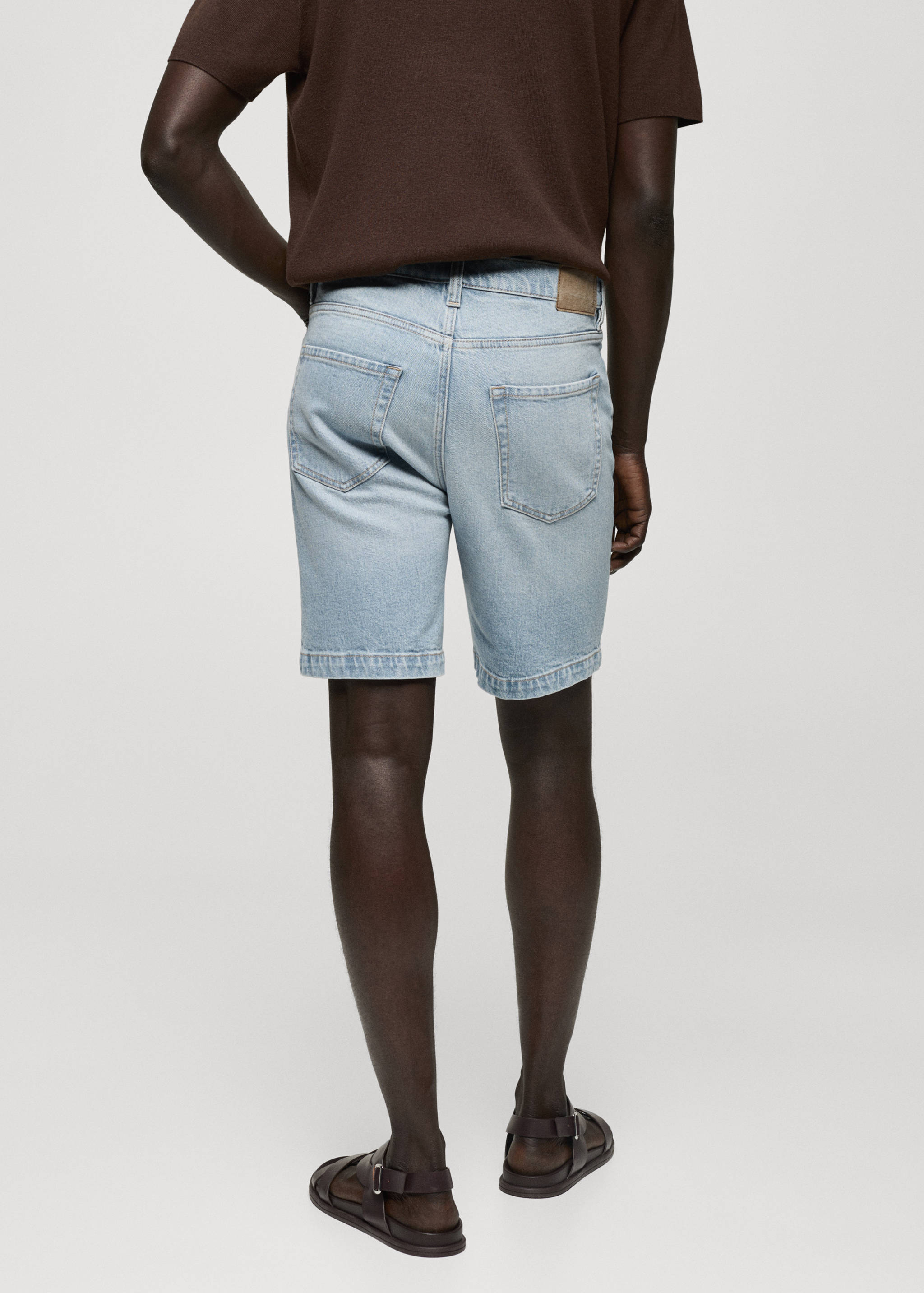 Regular-fit denim bermuda shorts - Reverse of the article