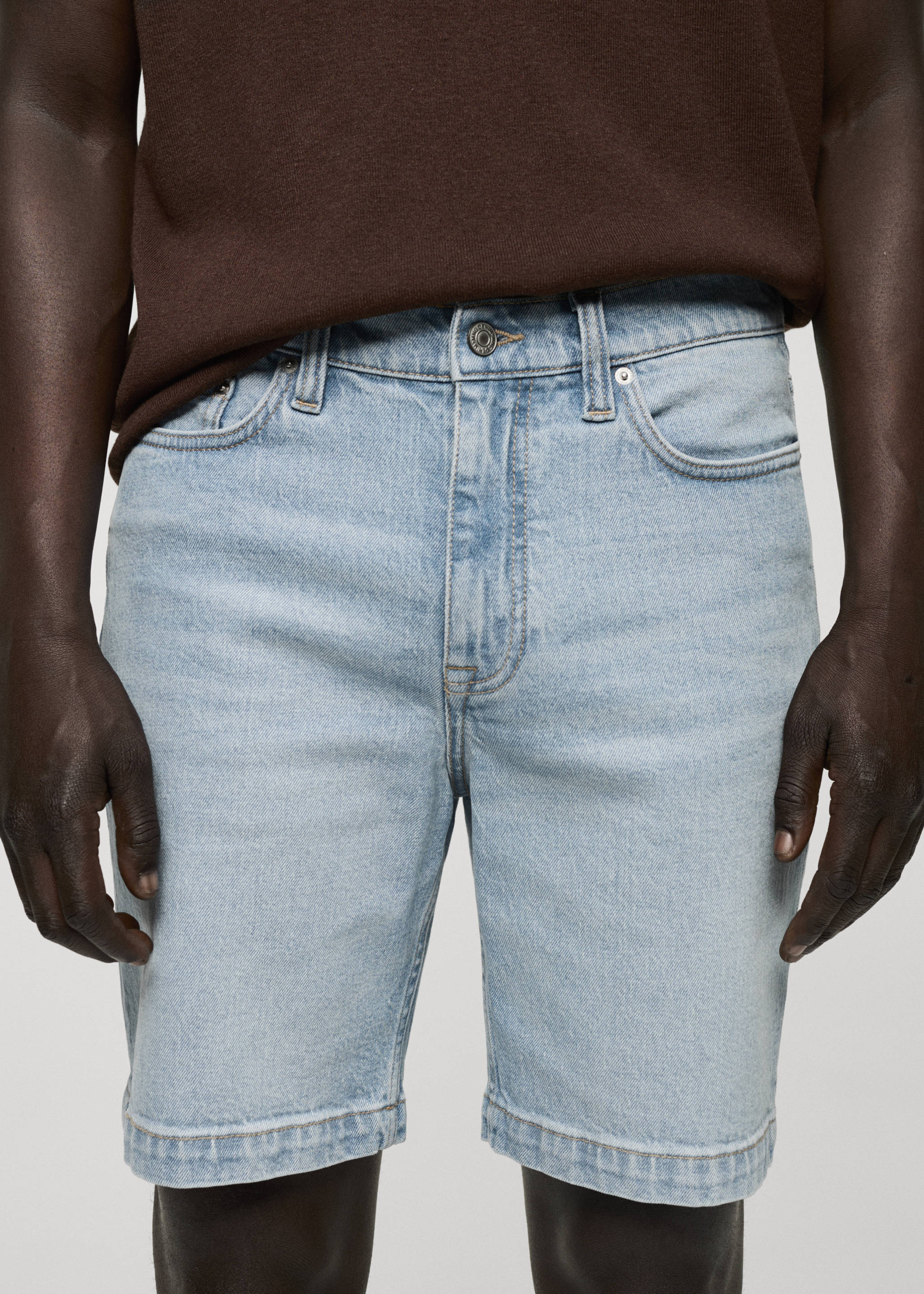 Regular-fit denim bermuda shorts - Details of the article 1