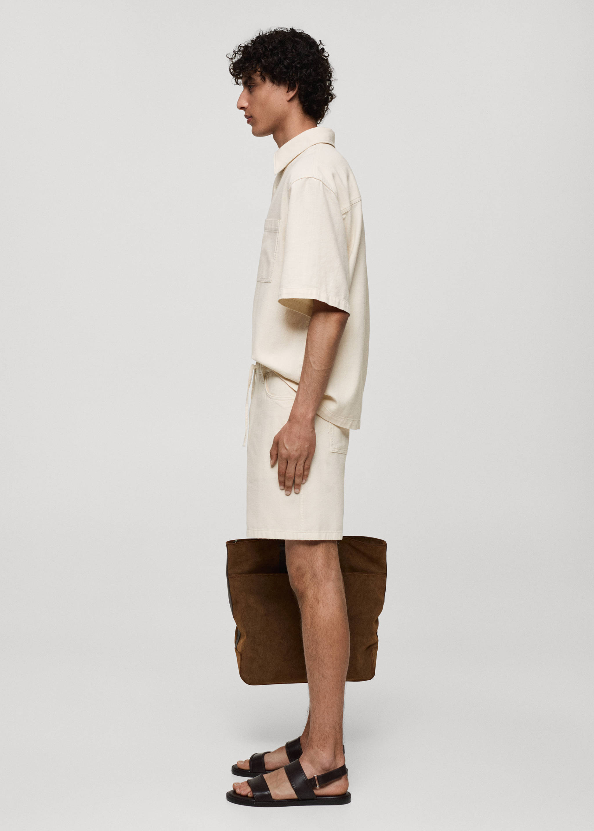 Cotton shorts with drawstring - Details of the article 2