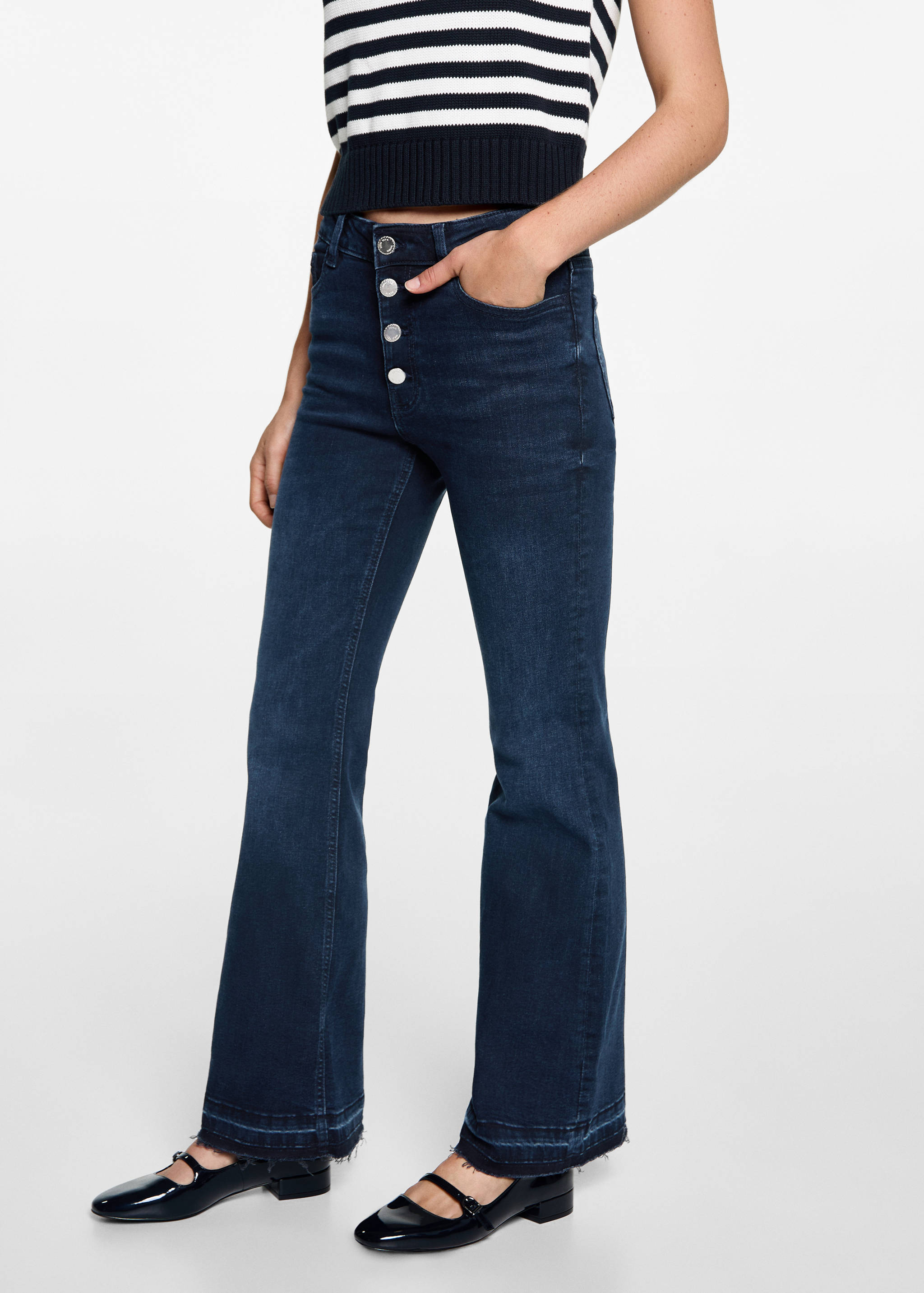 Buttons flare jeans - Medium plane